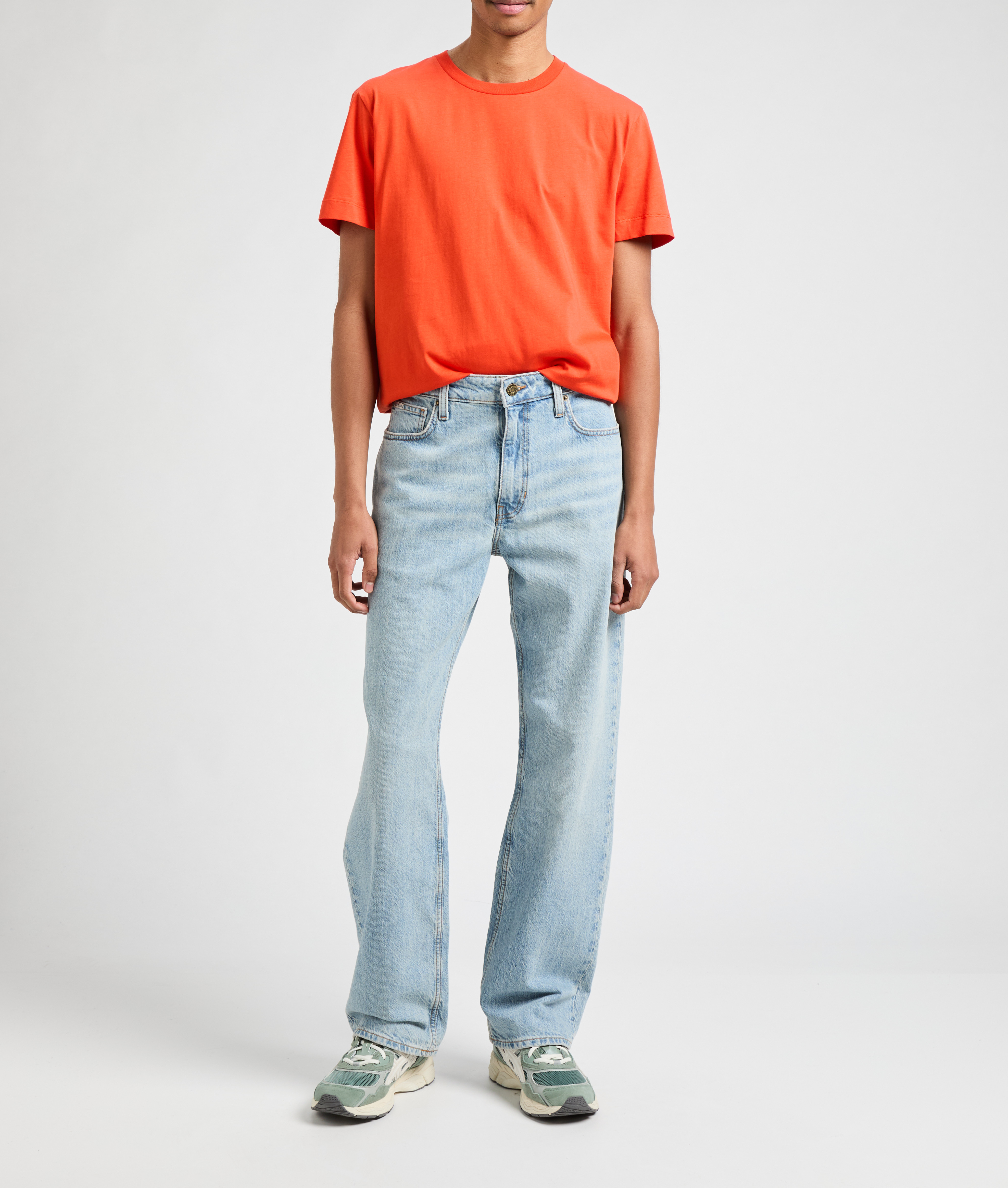 Organic cotton round-neck T-shirt AU PRINTEMPS PARIS Orange