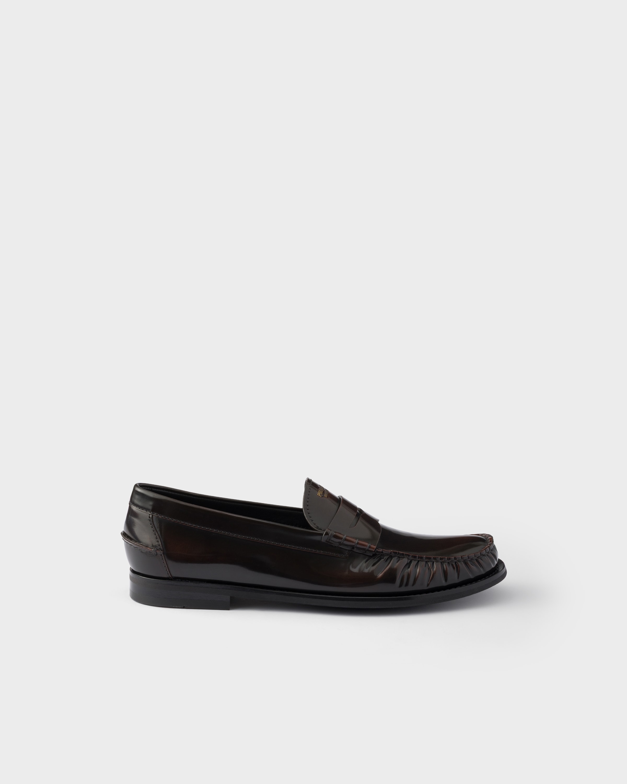Mocassins en cuir brossé PRADA Marron