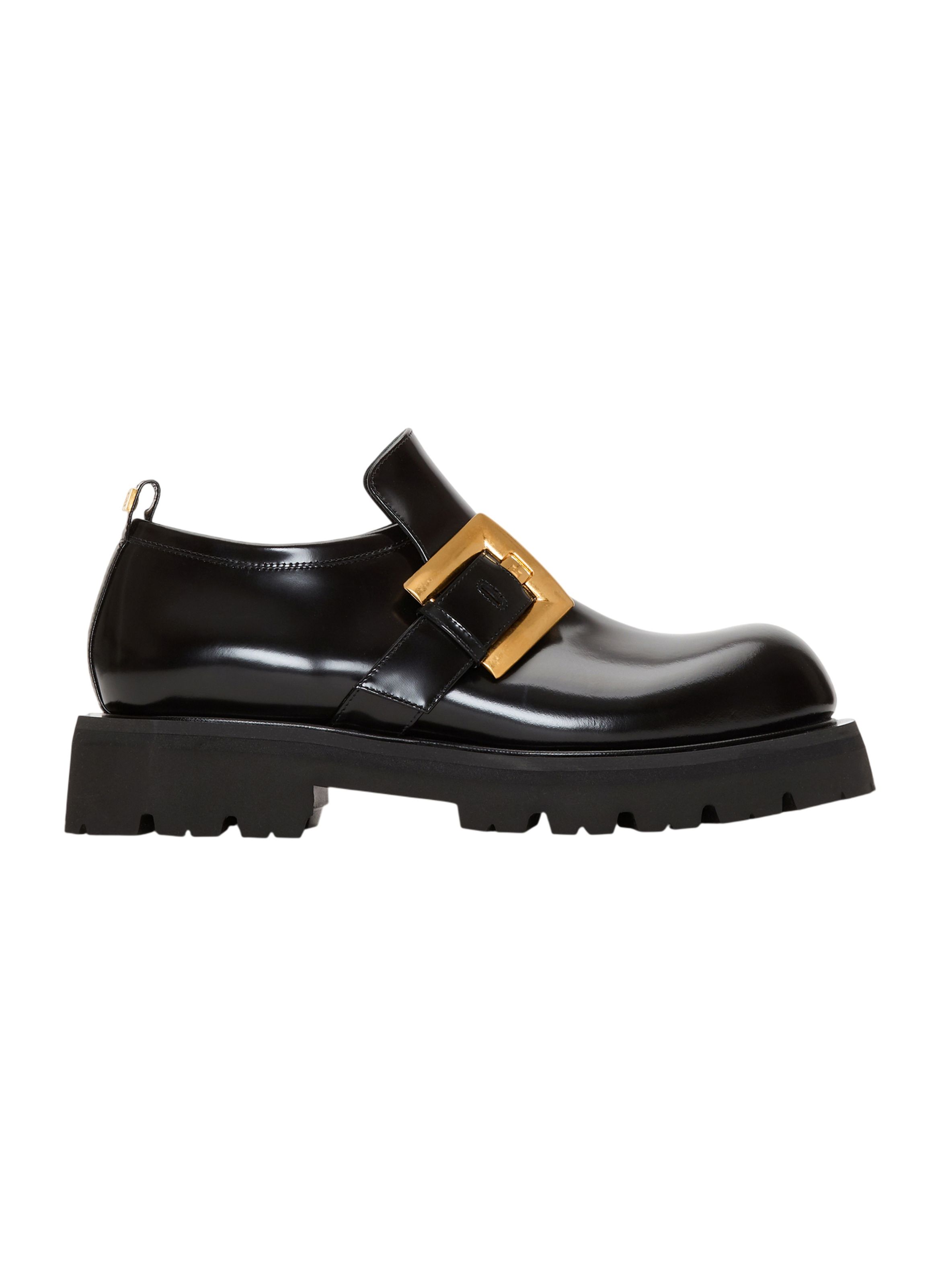 Mocassins anthem en cuir glacé BALMAIN Noir