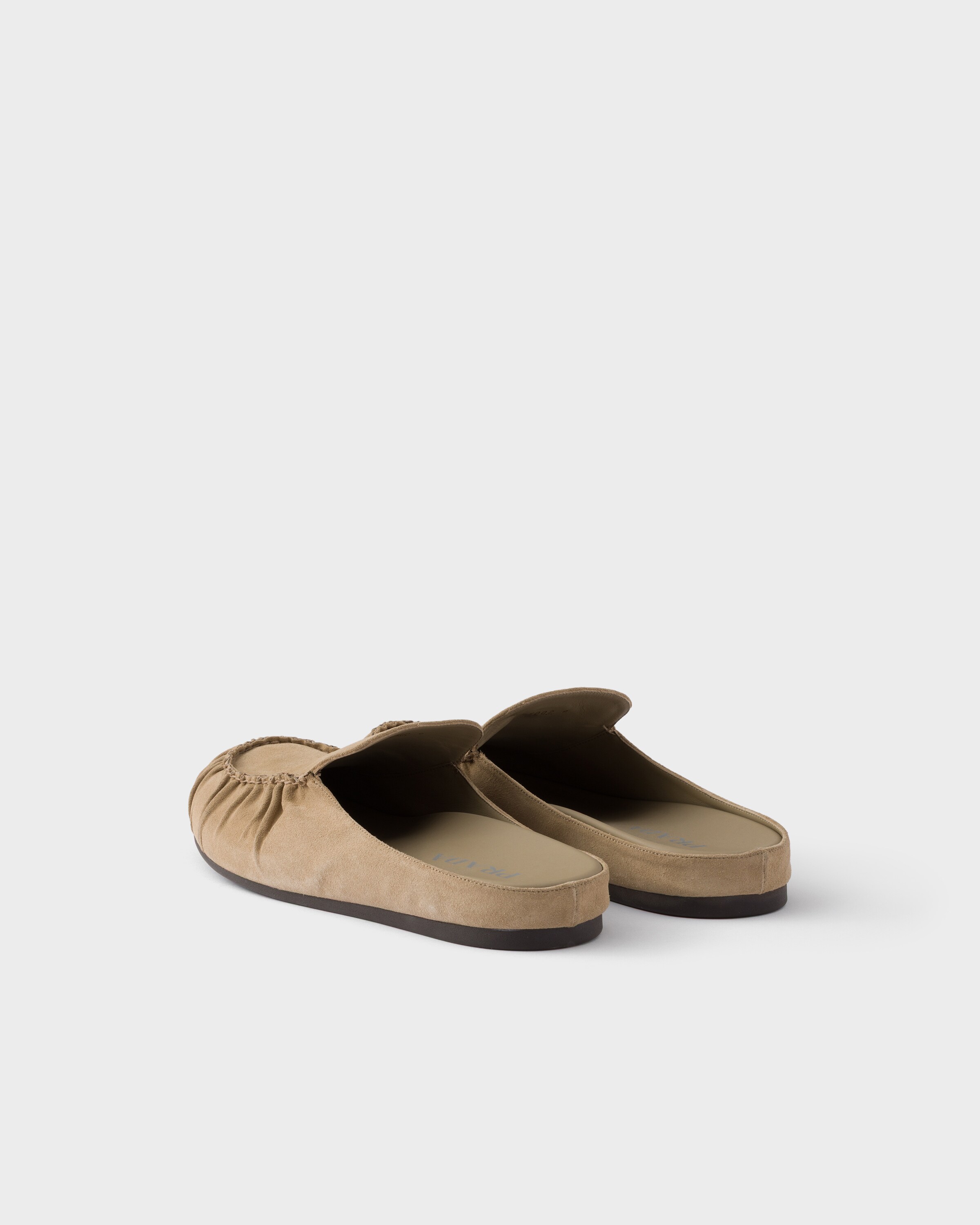 Mules en veau velours PRADA Beige