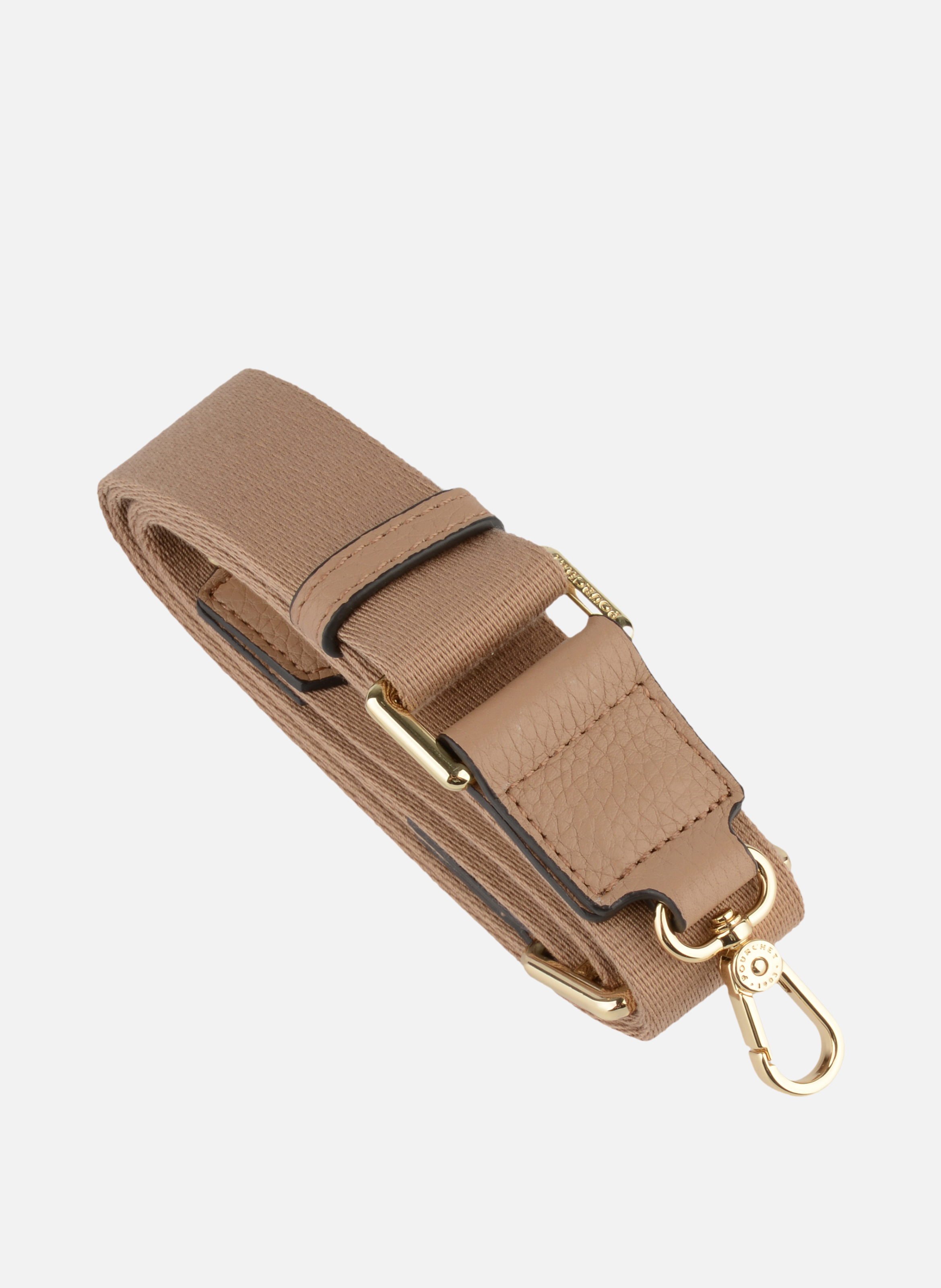 Bandoulière | bandoulière de sac en coton garni cuir | Marron POURCHET Femme