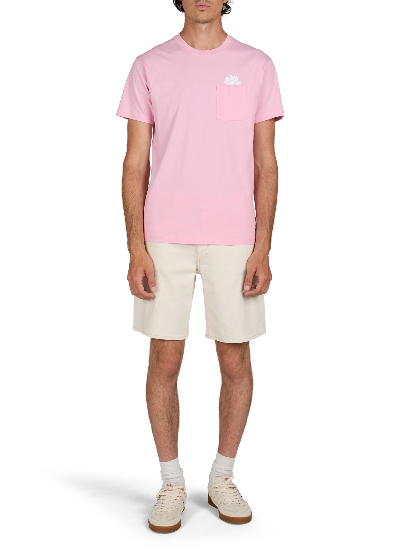 Round neck cotton t-shirt SUNDEK Pink
