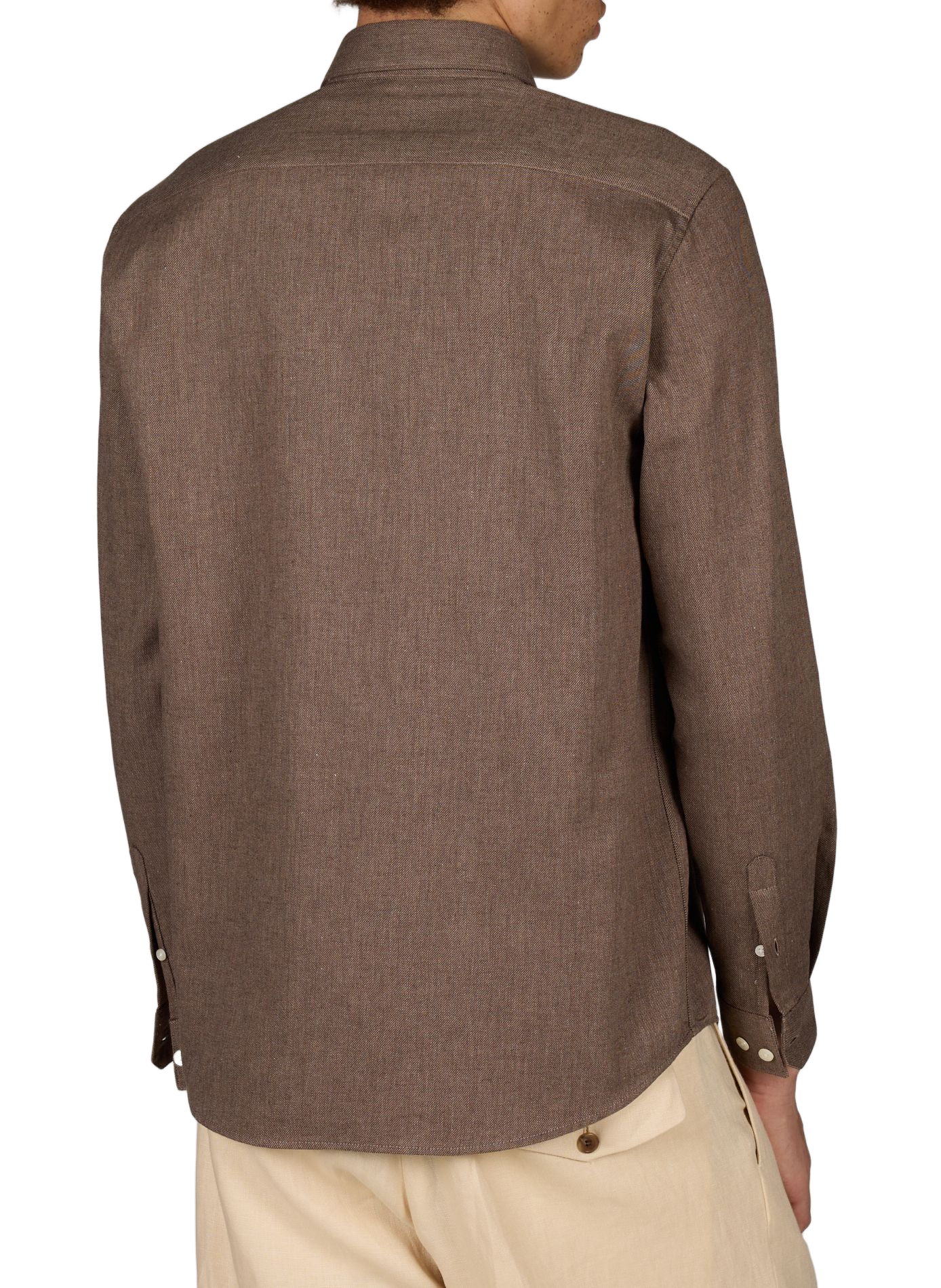 Straight cotton shirt AU PRINTEMPS PARIS Brown
