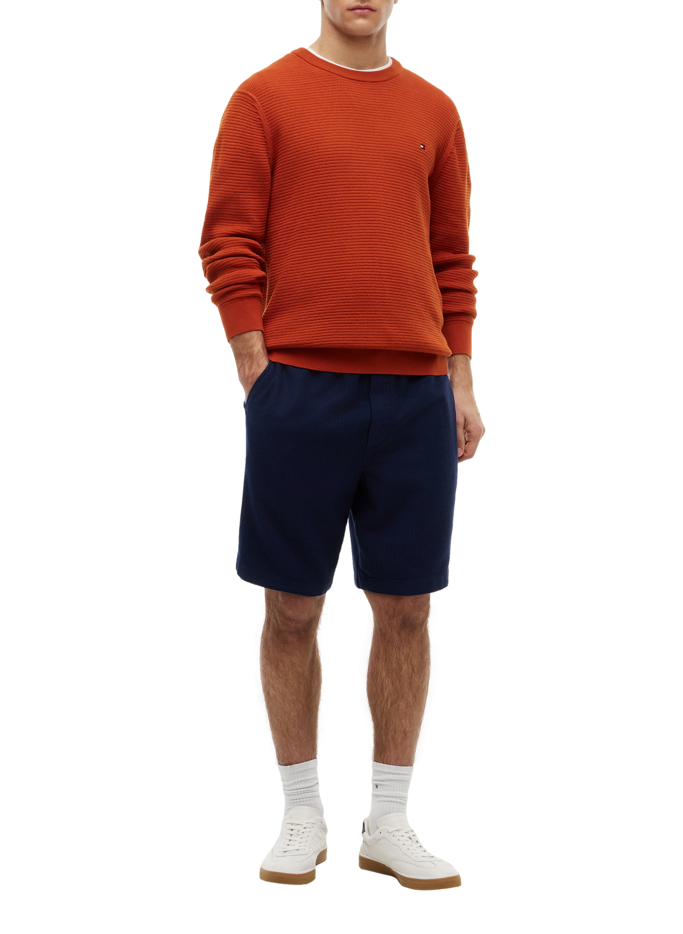 Ribbed cotton sweater TOMMY HILFIGER Brown