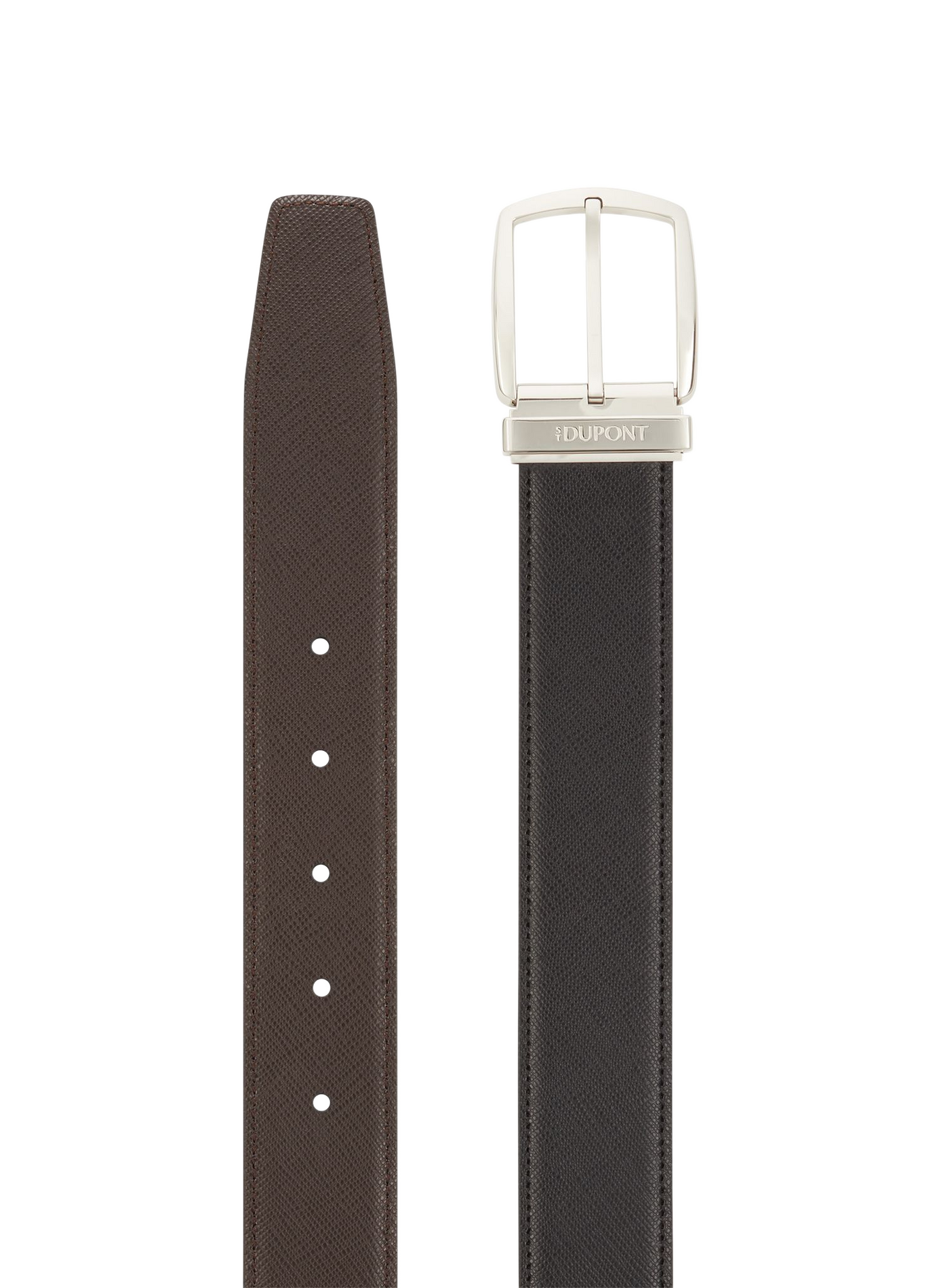 Reversible Line D belt in smooth and saffiano leather S.T. DUPONT Black