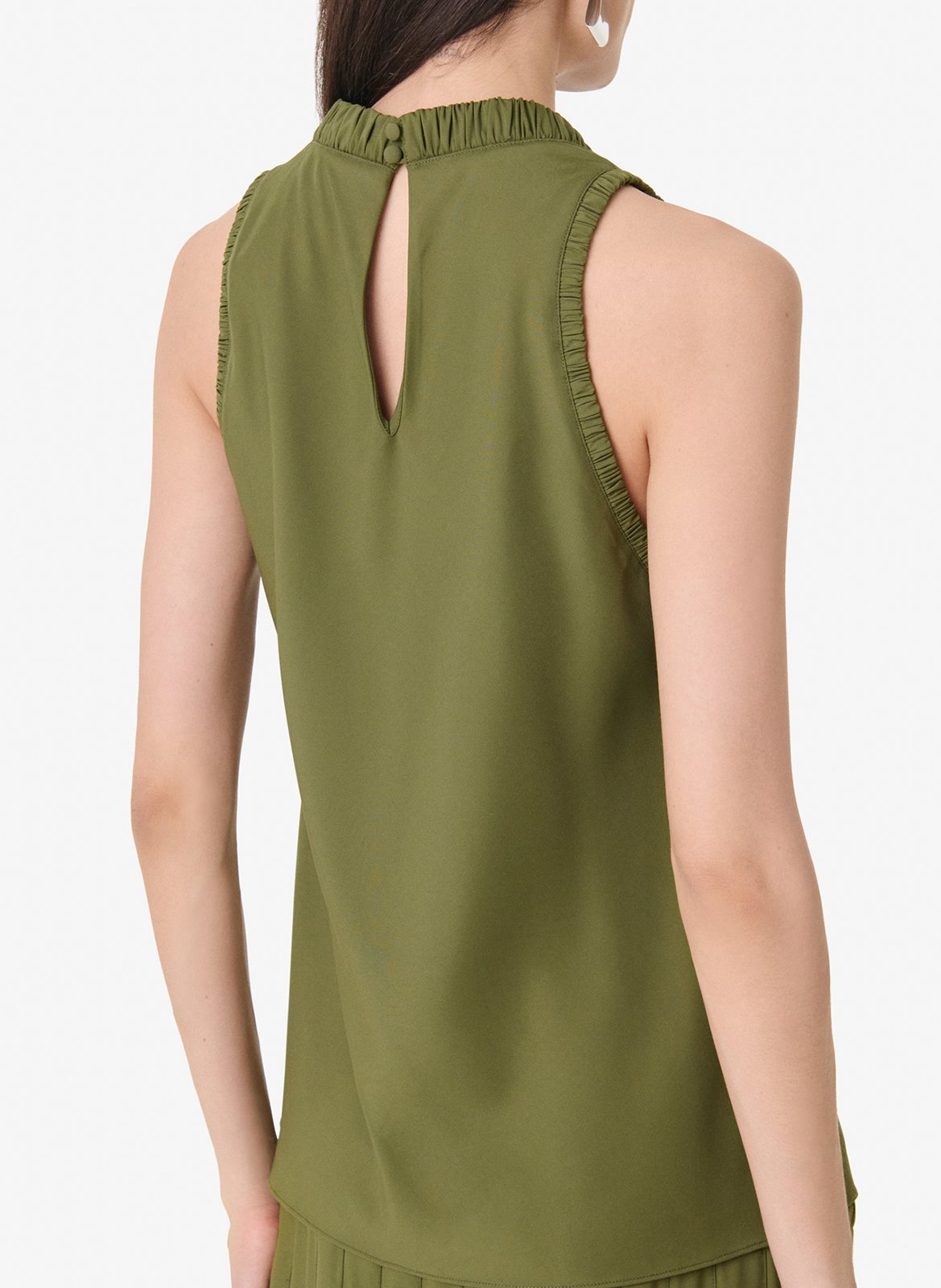 Top droit col v anxa IRO Vert