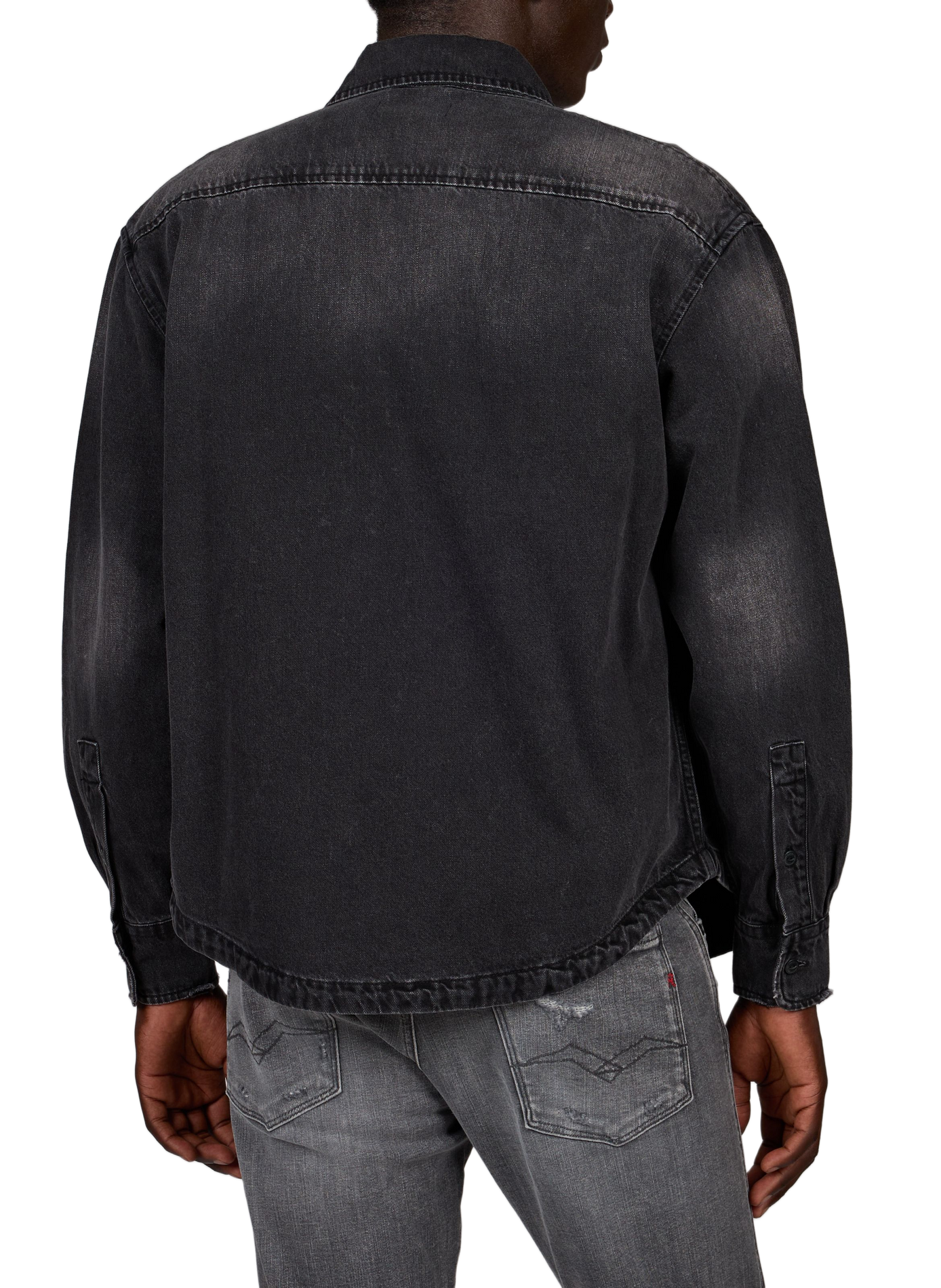 Straight cotton blend Shirt REPLAY Black