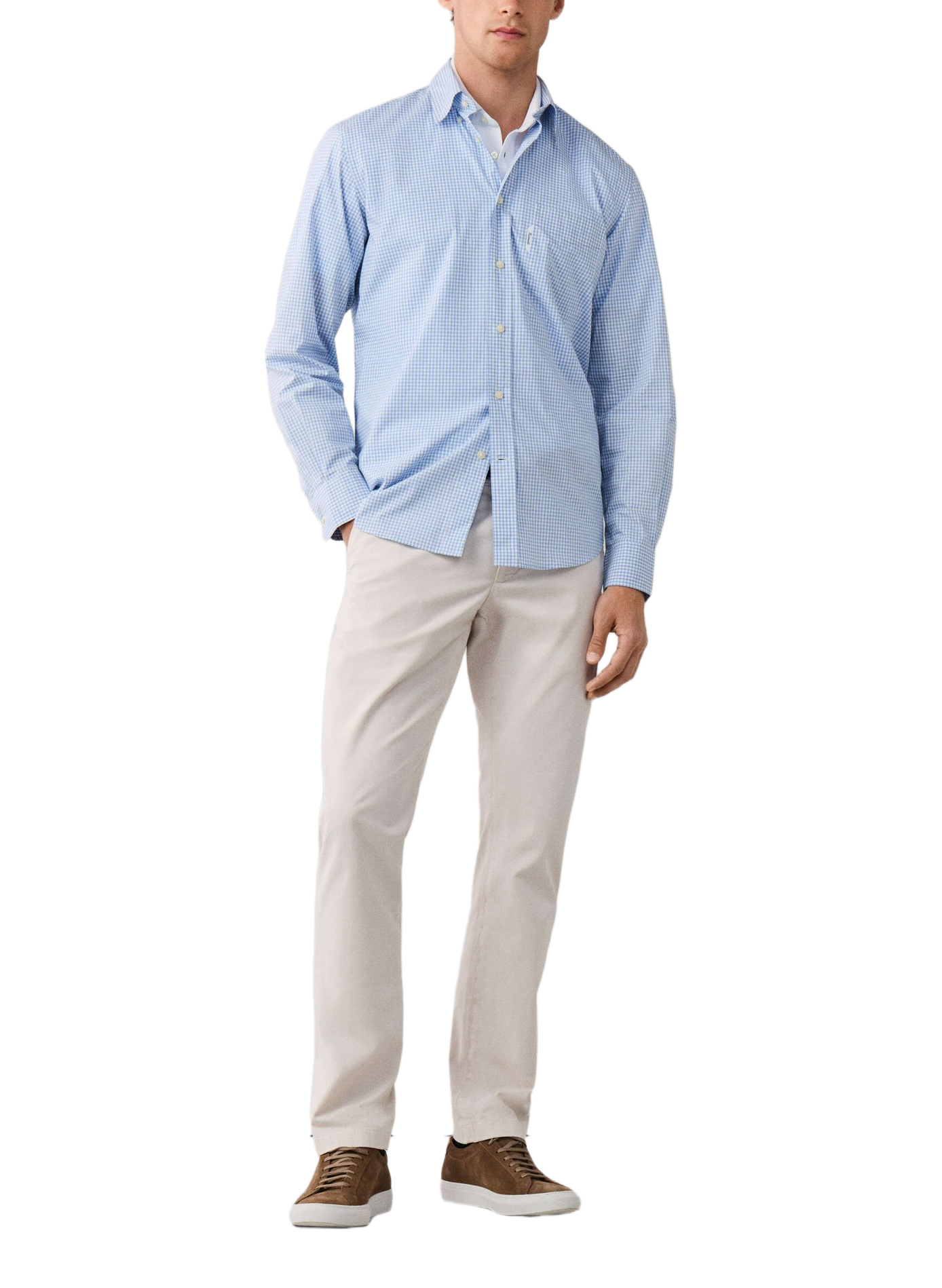 Chemise à carreaux vichy en popeline de coton | Bleu FACONNABLE Homme