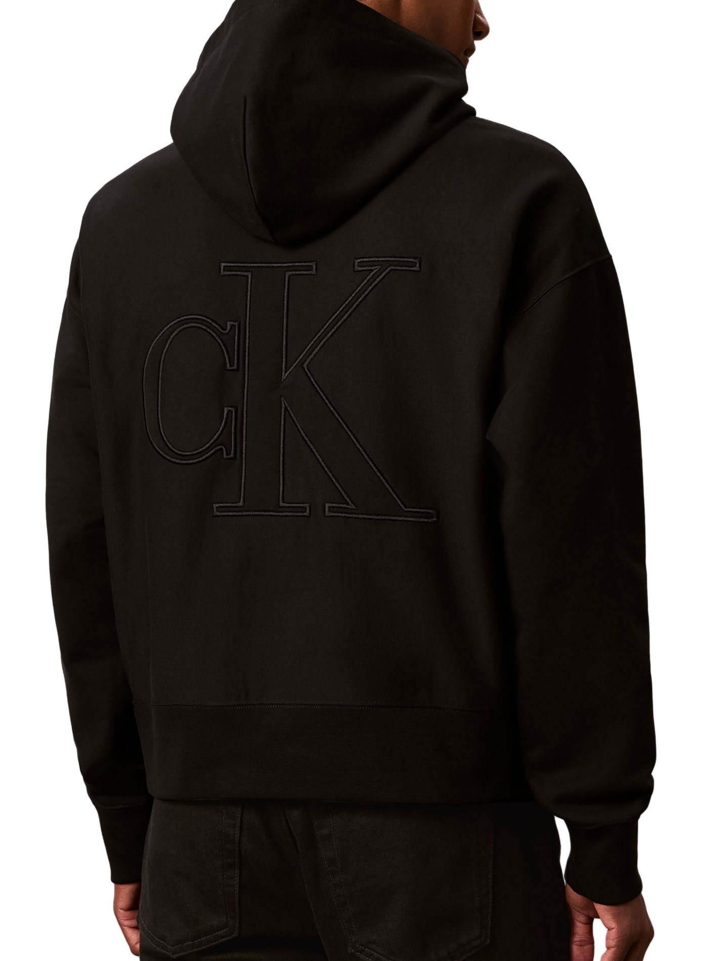 Straight cotton blend sweatshirt CALVIN KLEIN Black