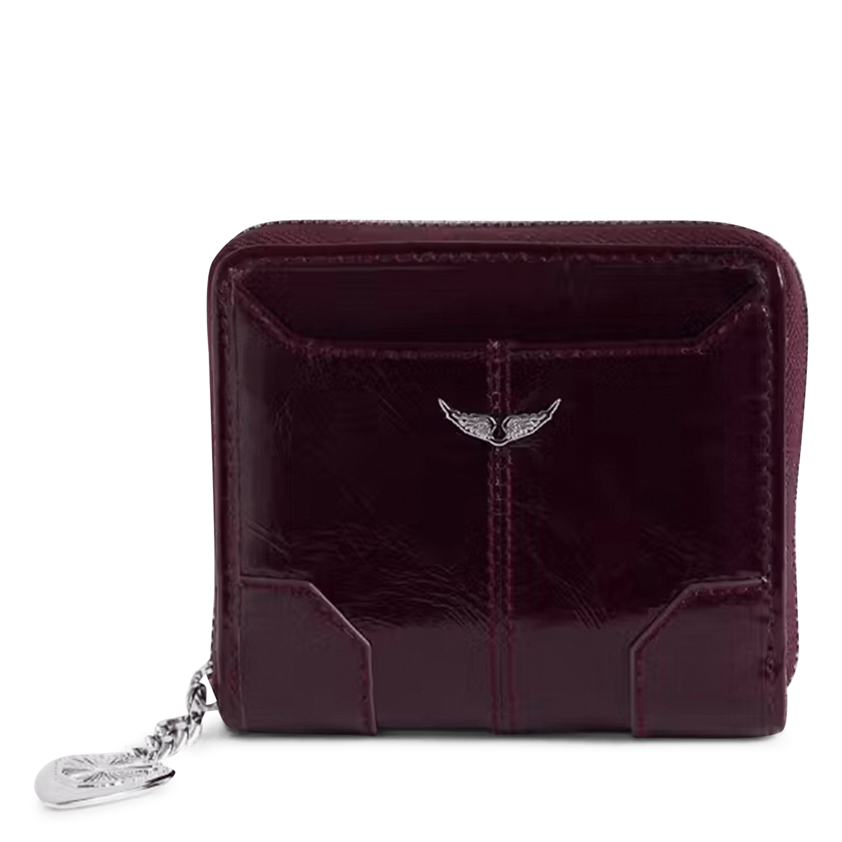 Porte-monnaie en cuir verni sunny mini ZADIG&VOLTAIRE Violet