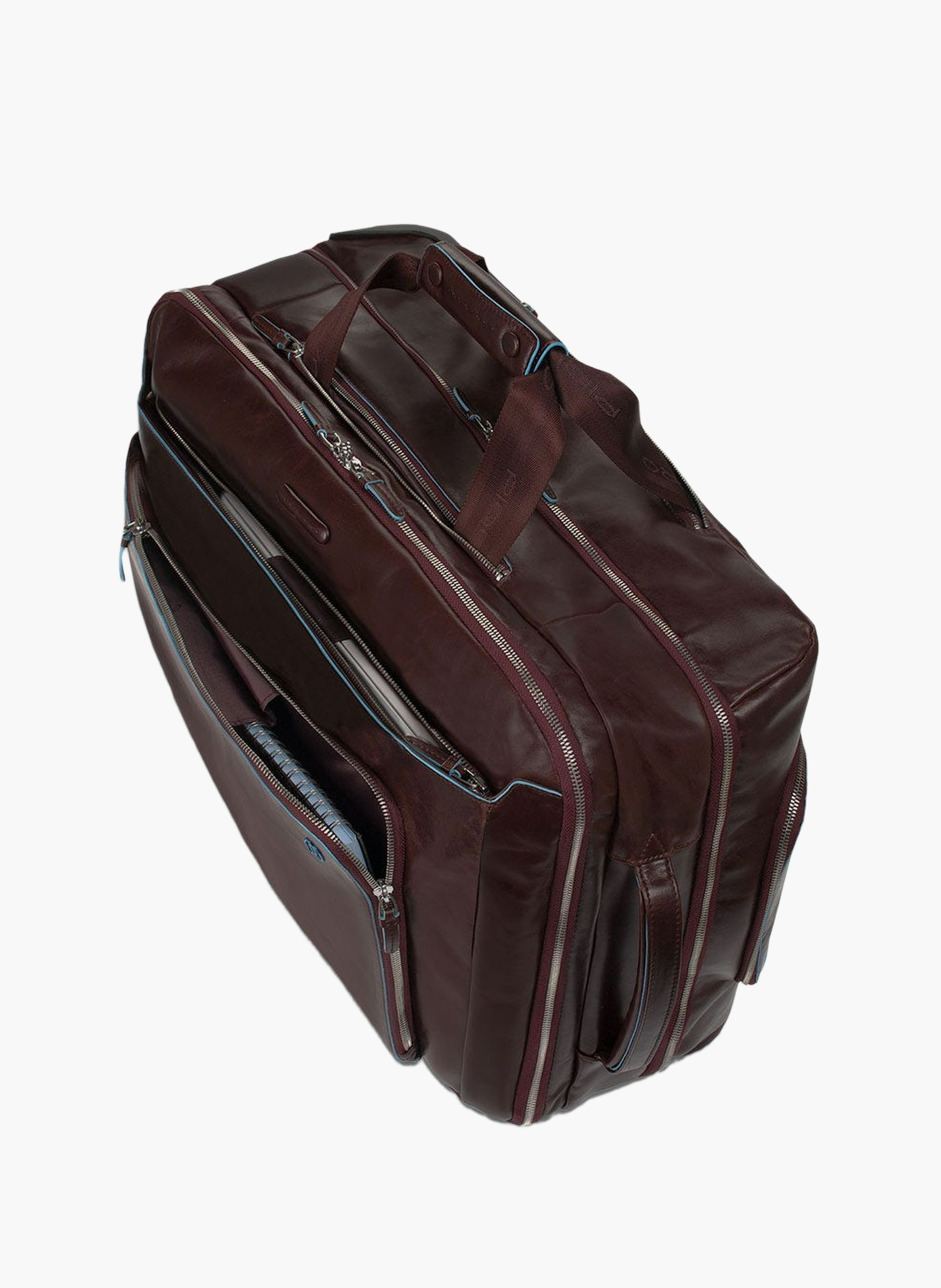 Valise à roulettes cabine avec coque à vêtements PIQUADRO Marron