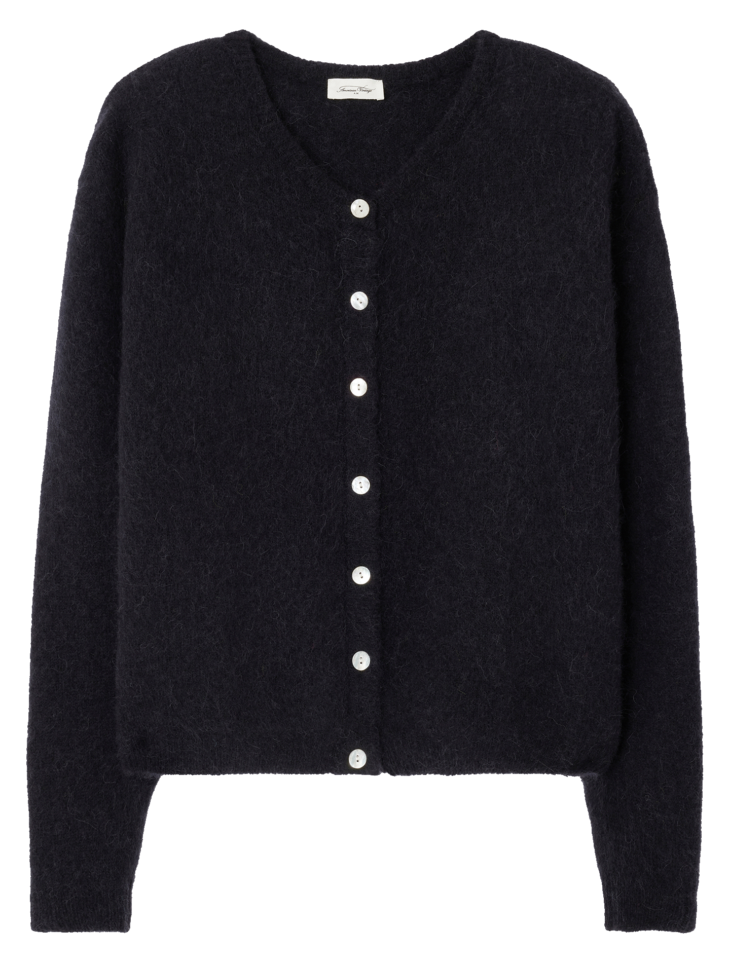 Gilet ample col rond en laine mélangée vitow  Noir
