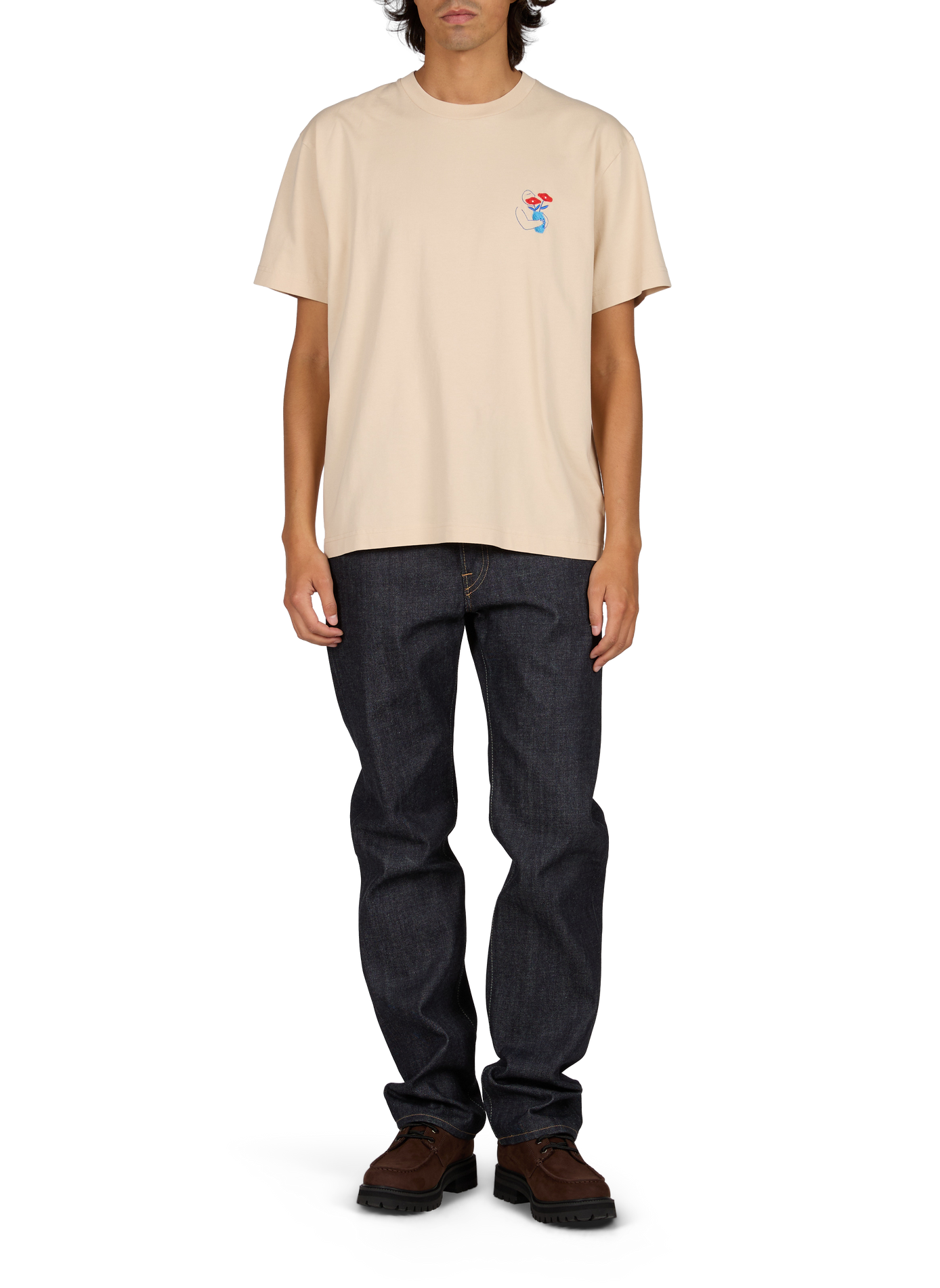 Tee-shirt droit en coton OLOW Beige