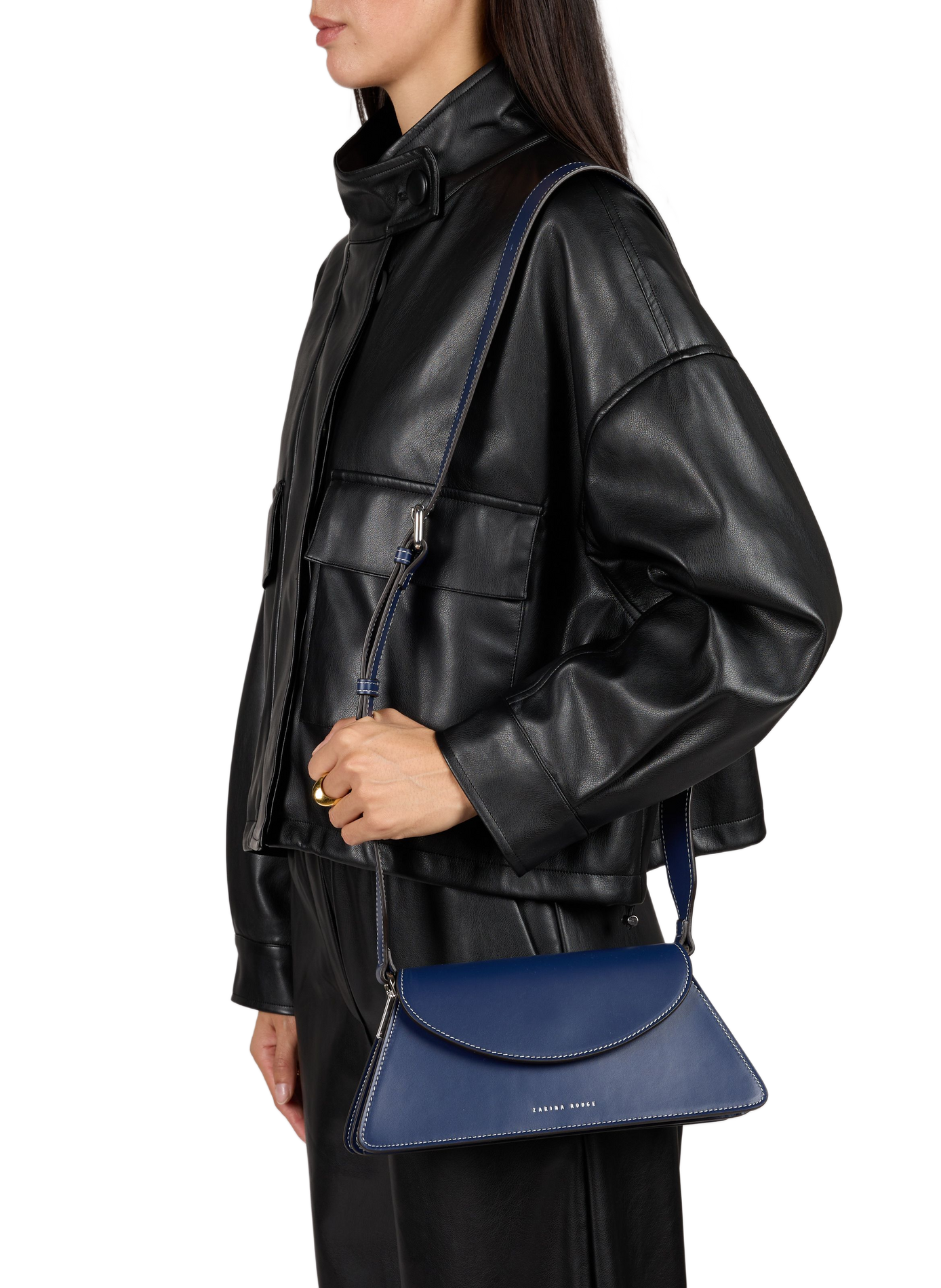 Sac bandoulière Rosie en cuir ZARINA ROUGE Bleu