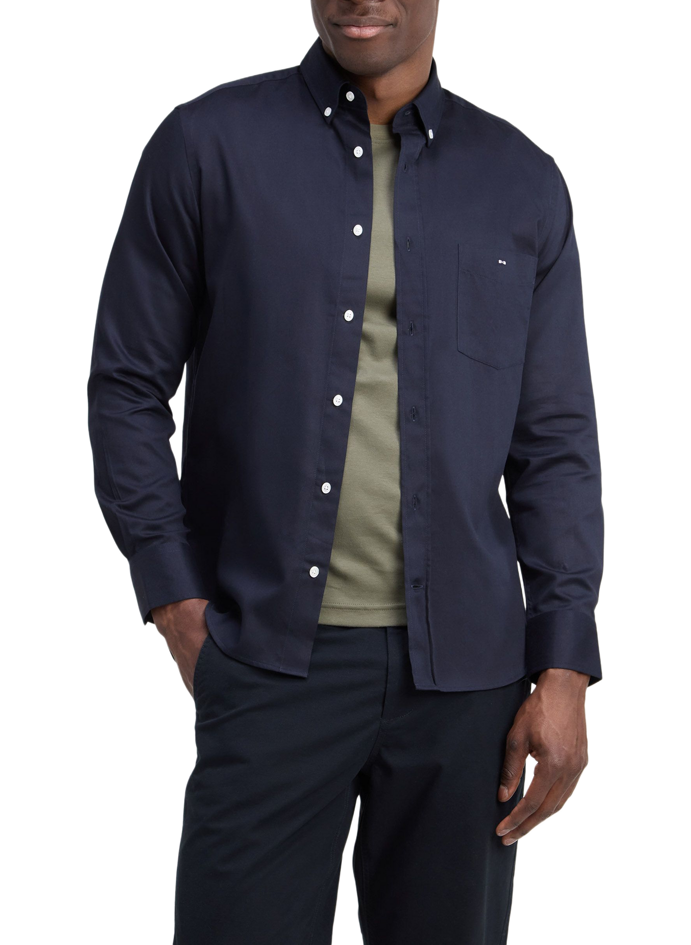 Chemise droite en coton EDEN PARK Blue