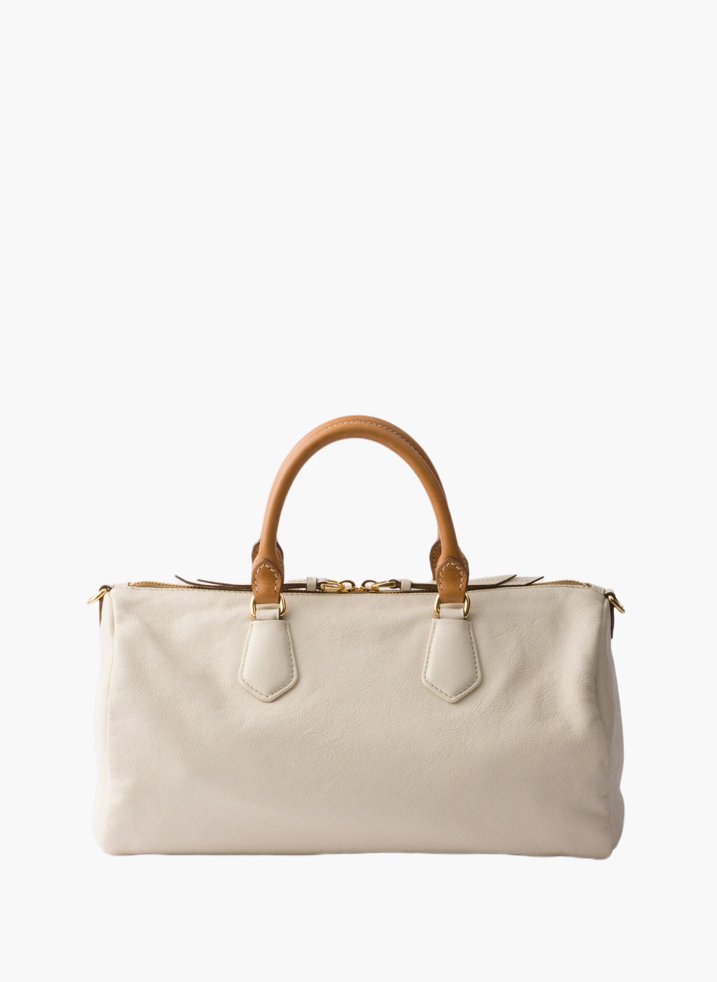 Grand sac à main prada evasion en cuir PRADA Blanc