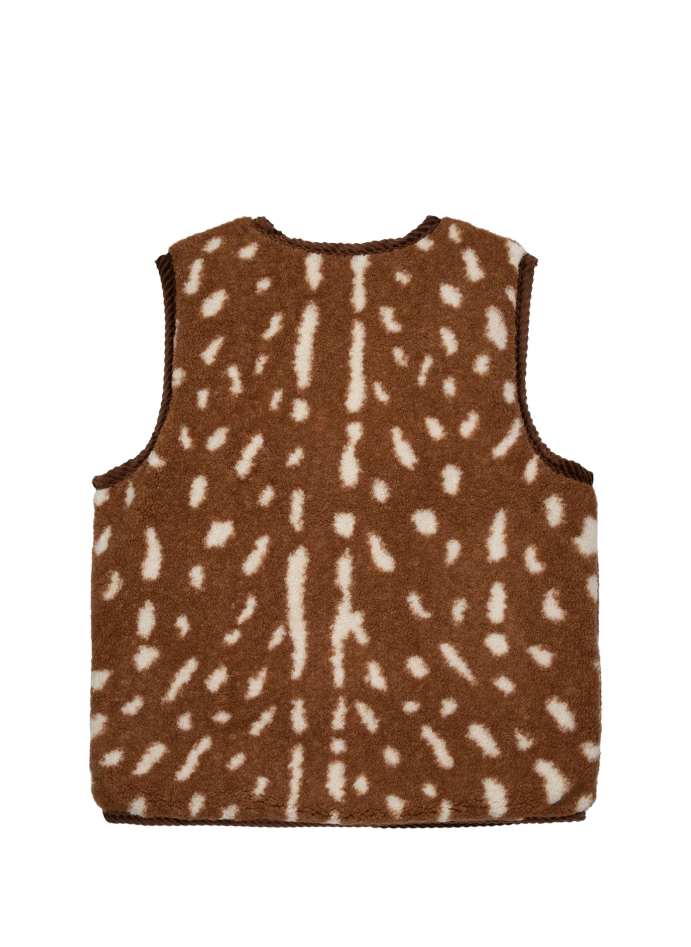 Fluffy sleeveless mixed cotton vest FAGUO Brown