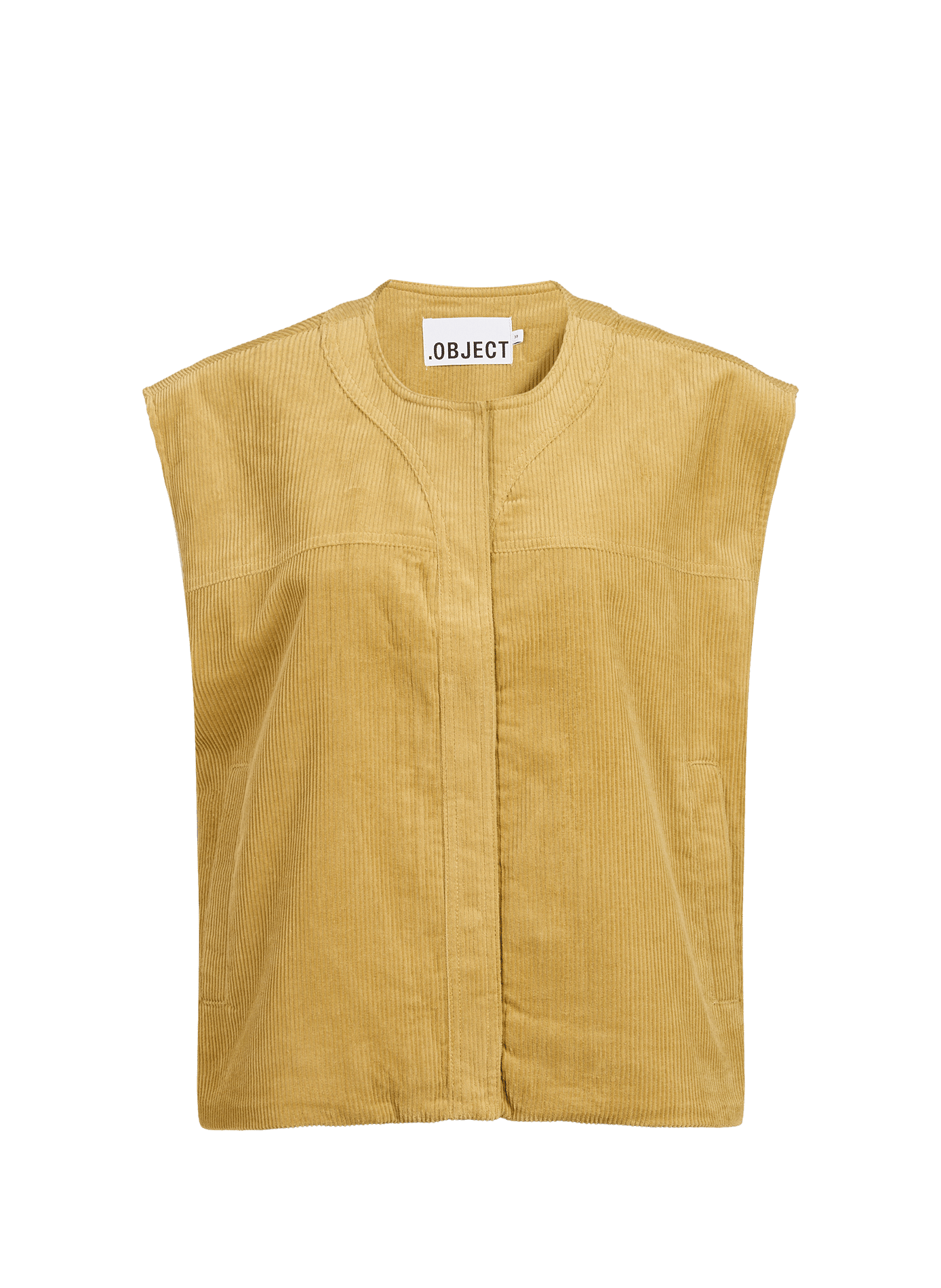 Weit geschnittene Jacke mit Rundhalsausschnitt aus Cord OBJECT Braun