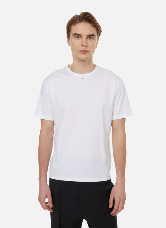 T-shirt droit en coton stretch PRADA