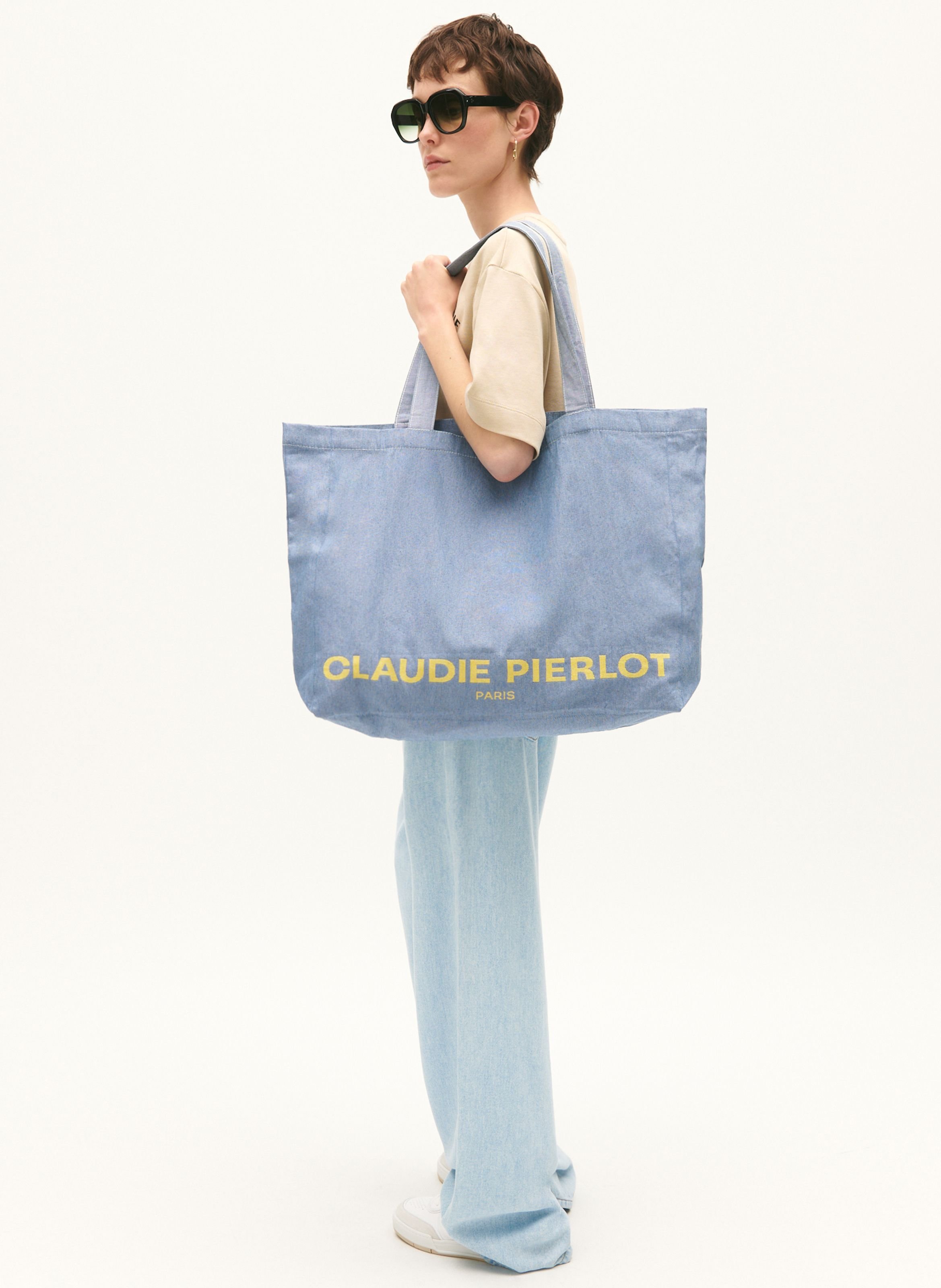Sac cabas en coton recyclé CLAUDIE PIERLOT Bleu