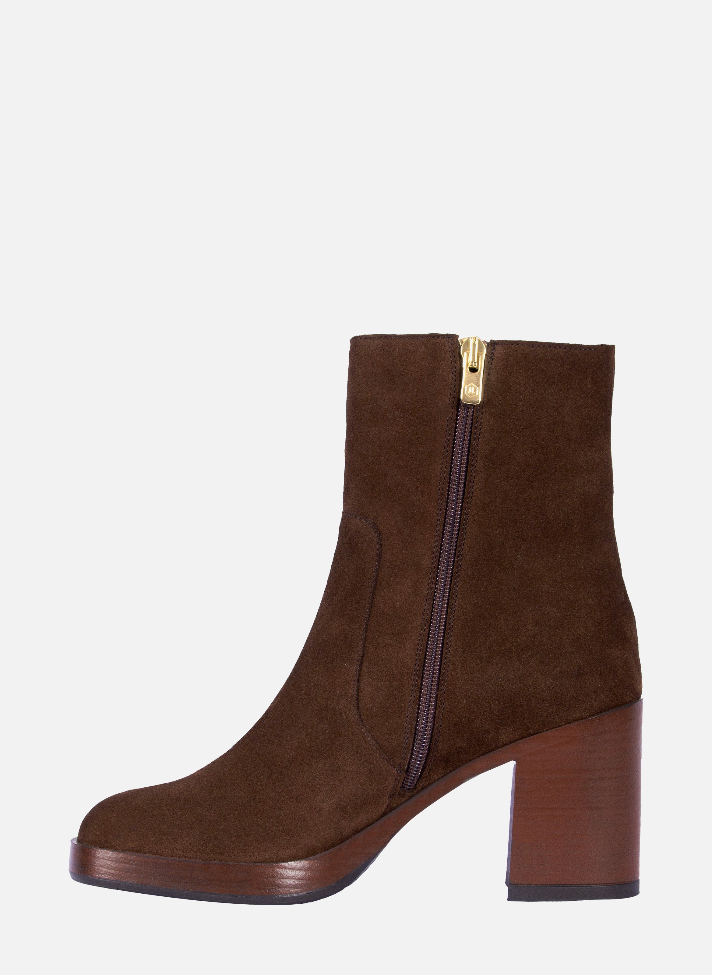 Bottines plateforme cuir daim JULES & JENN Marron