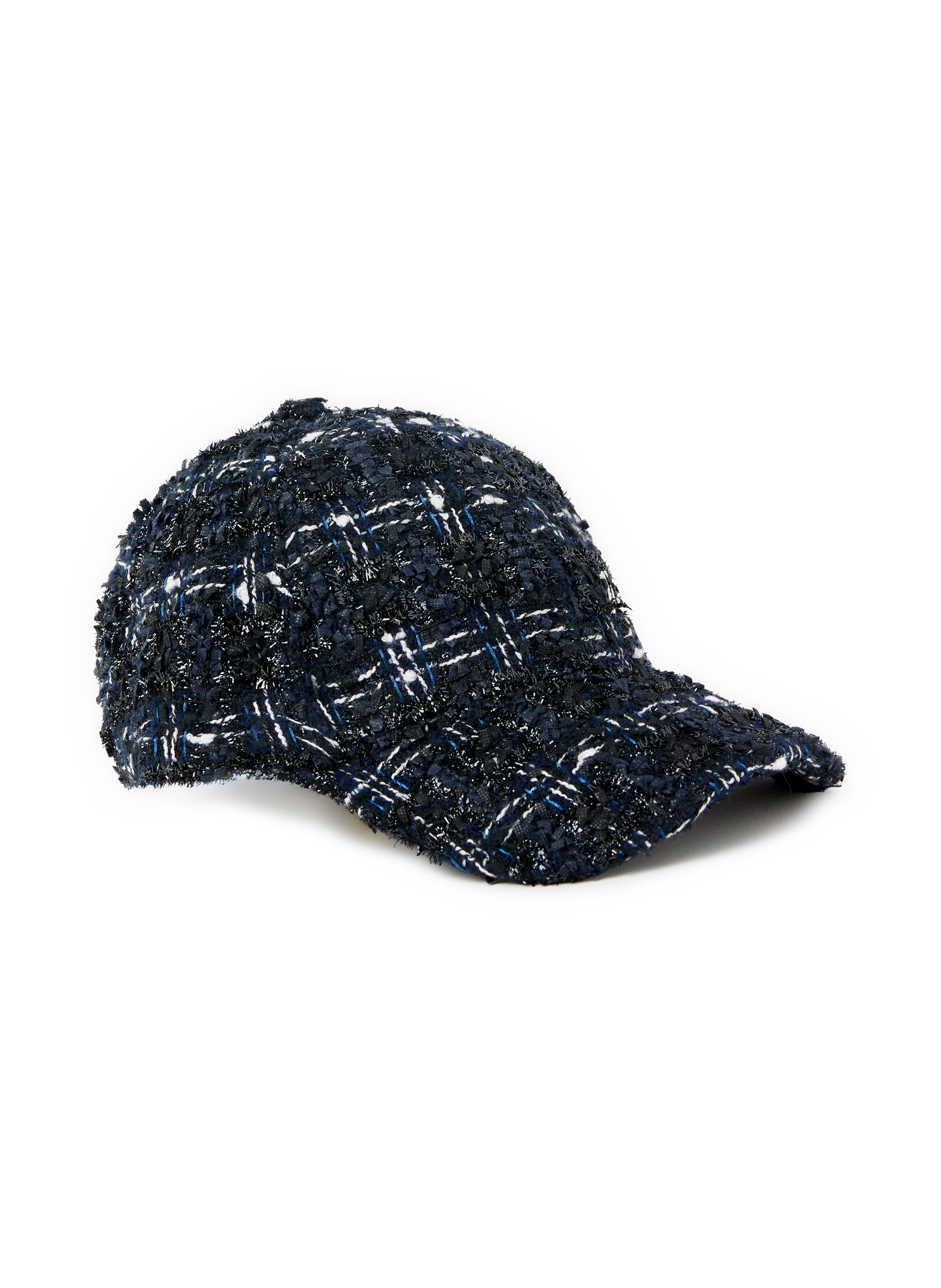 K signature tweed cap Black