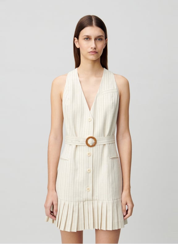 Robe courte col v à rayures Multicolore by CLAUDIE PIERLOT CLAUDIE PIERLOT Robe courte col v à rayures Multicolore