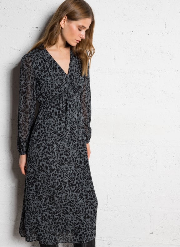 Robe longue imprimée leo Gris by MAISON 123 MAISON 123 Robe longue imprimée leo Gris