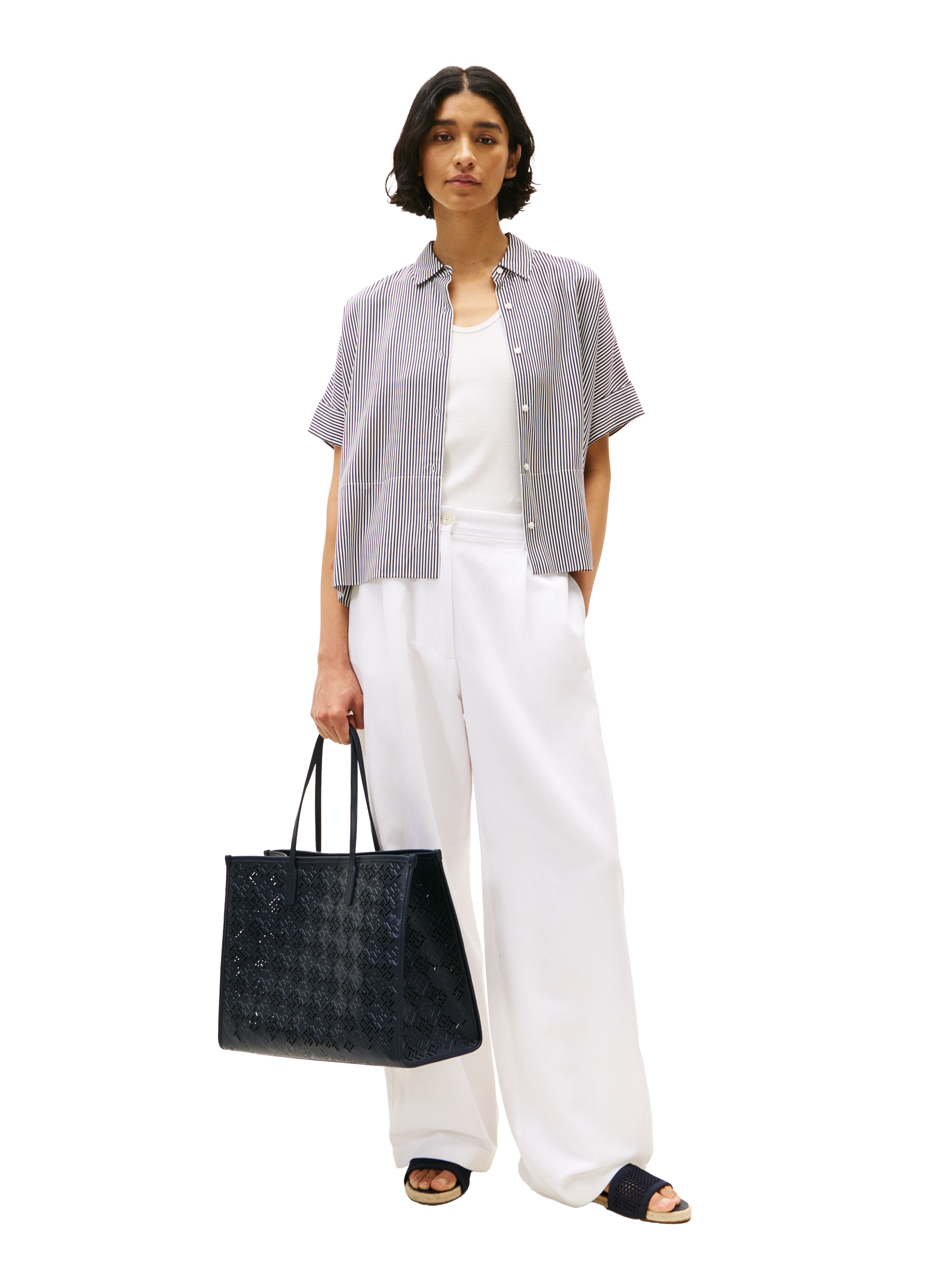 Sac cabas City à monogramme  TOMMY HILFIGER Bleu