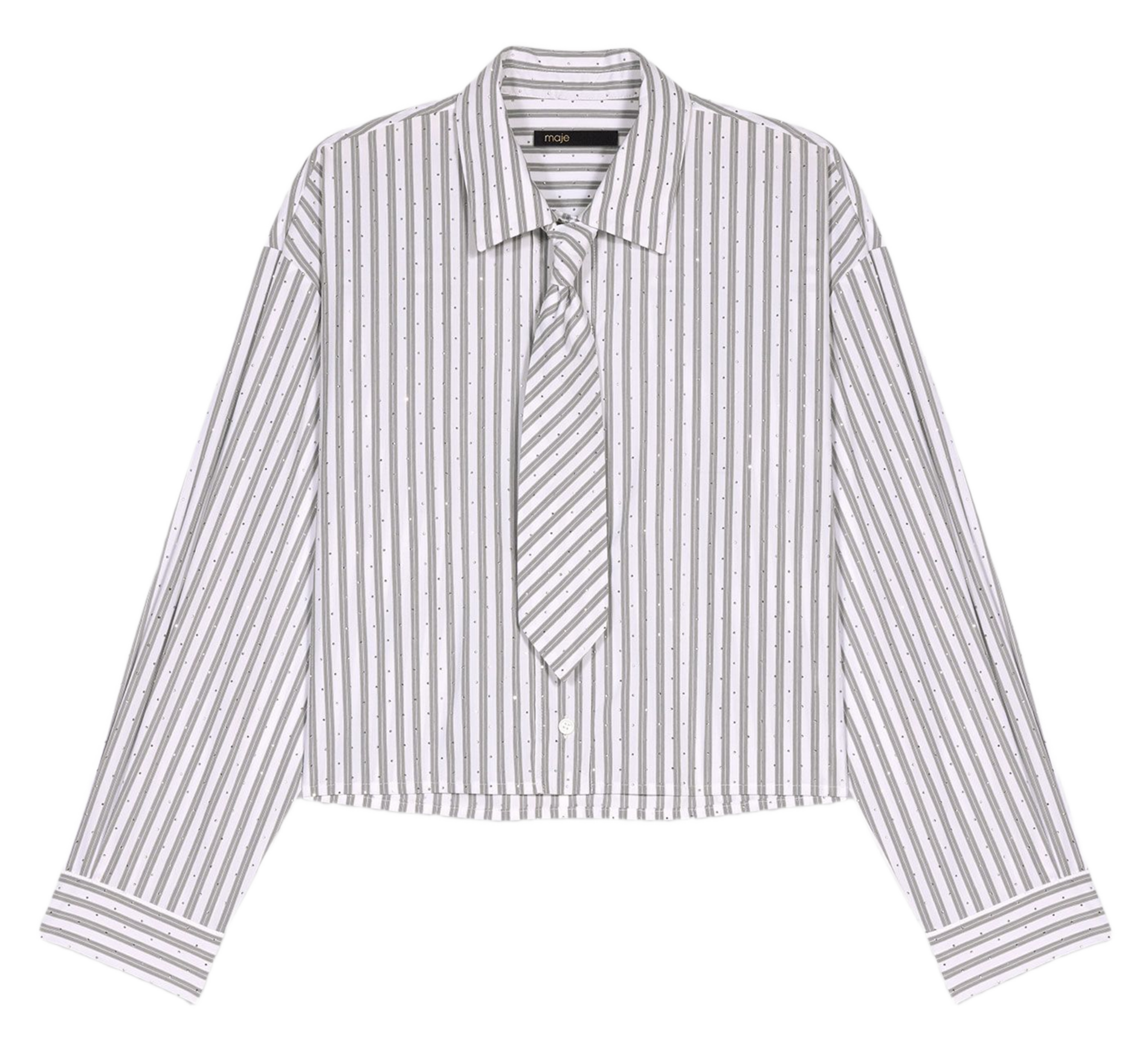 Chemise col classique en coton mélangé MAJE Beige