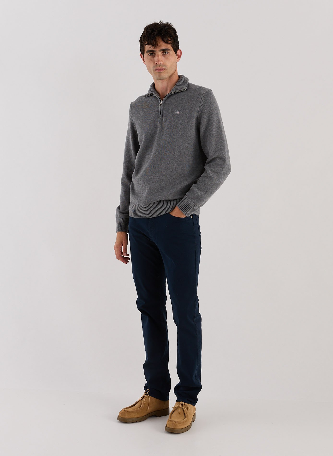 Cotton jumper GANT Grey