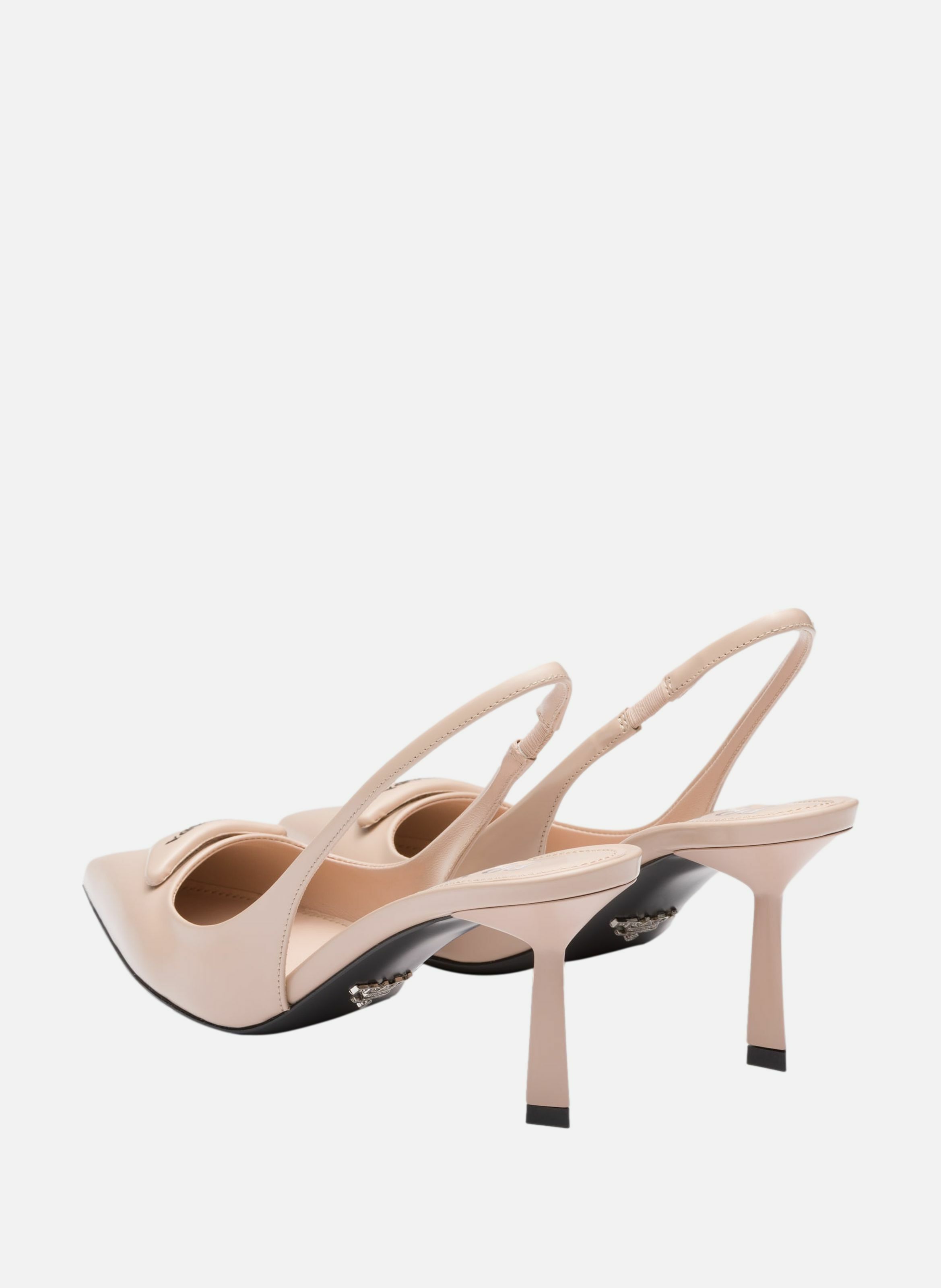 Escarpins à bride arrière en cuir brossé PRADA Rose