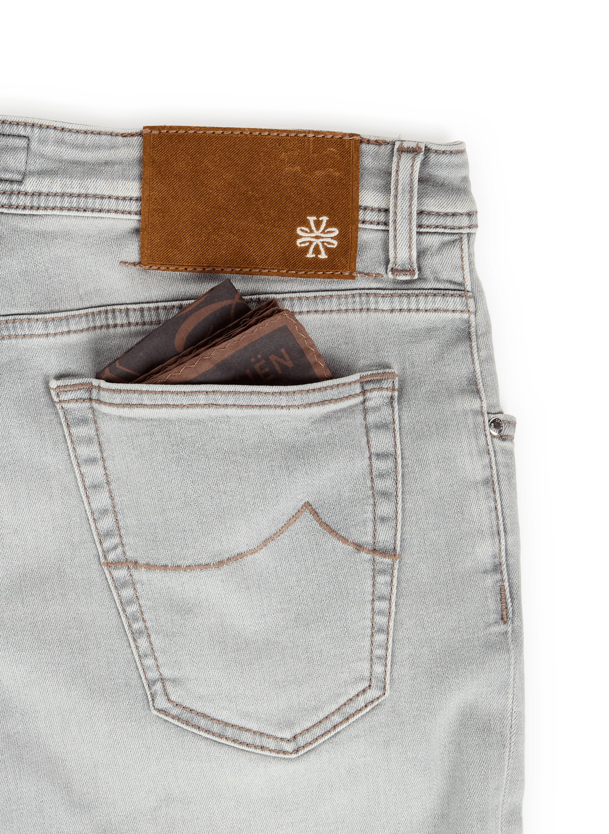 Cotton-blend slim-fit jeans JACOB COHEN Grey