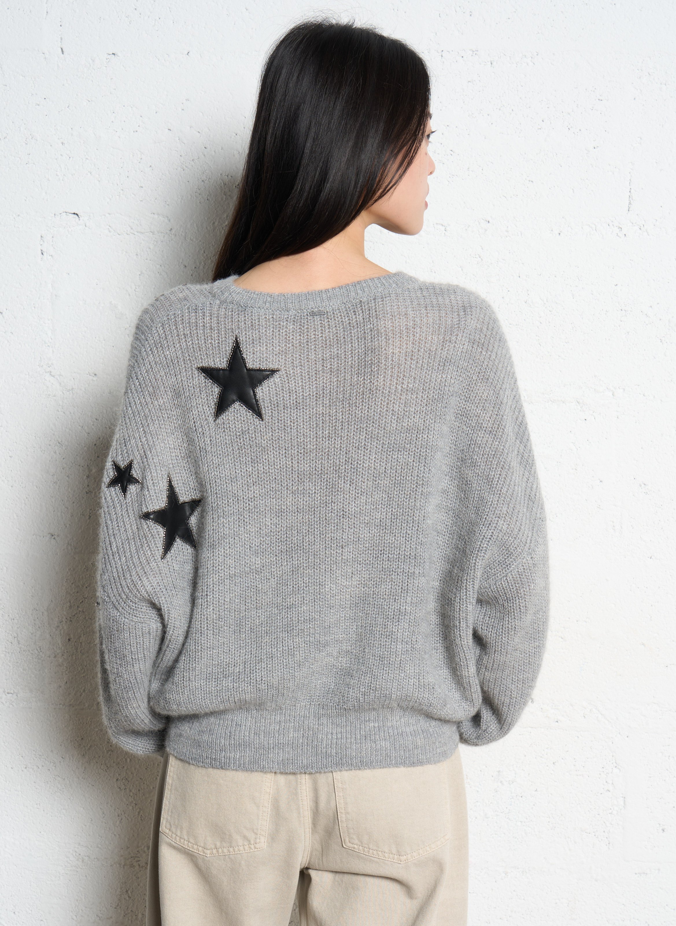 Pull droit en alpaga mélangé IKKS Gris