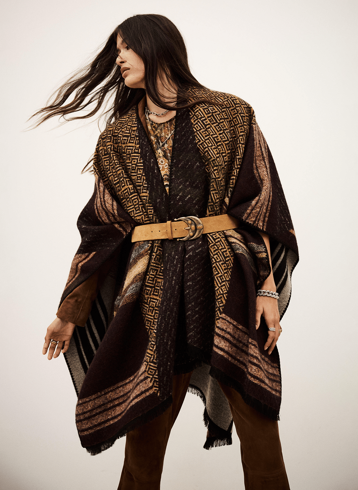 Poncho imprimé panama BA&SH Multicolore