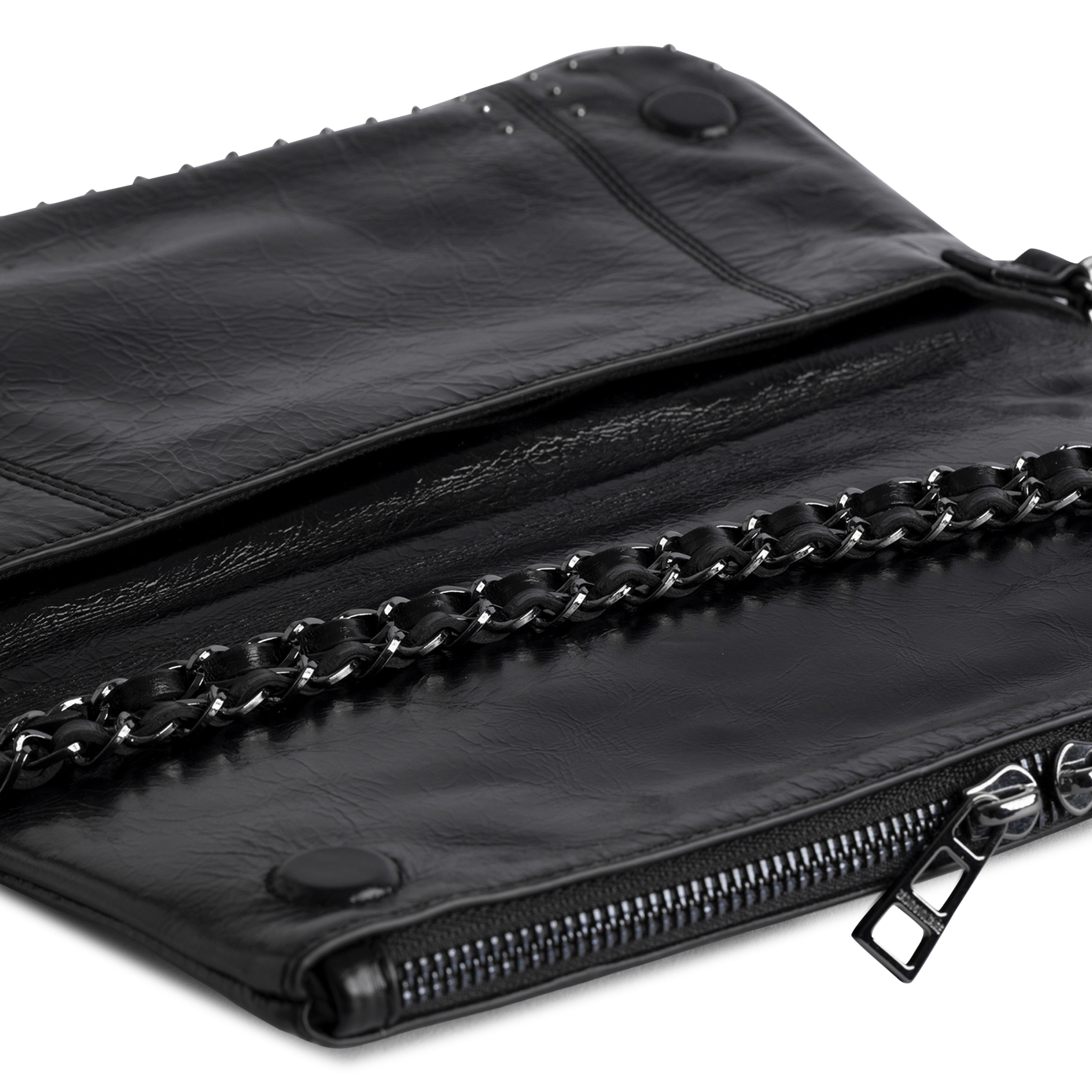 Pochette en cuir rock ZADIG&VOLTAIRE Noir