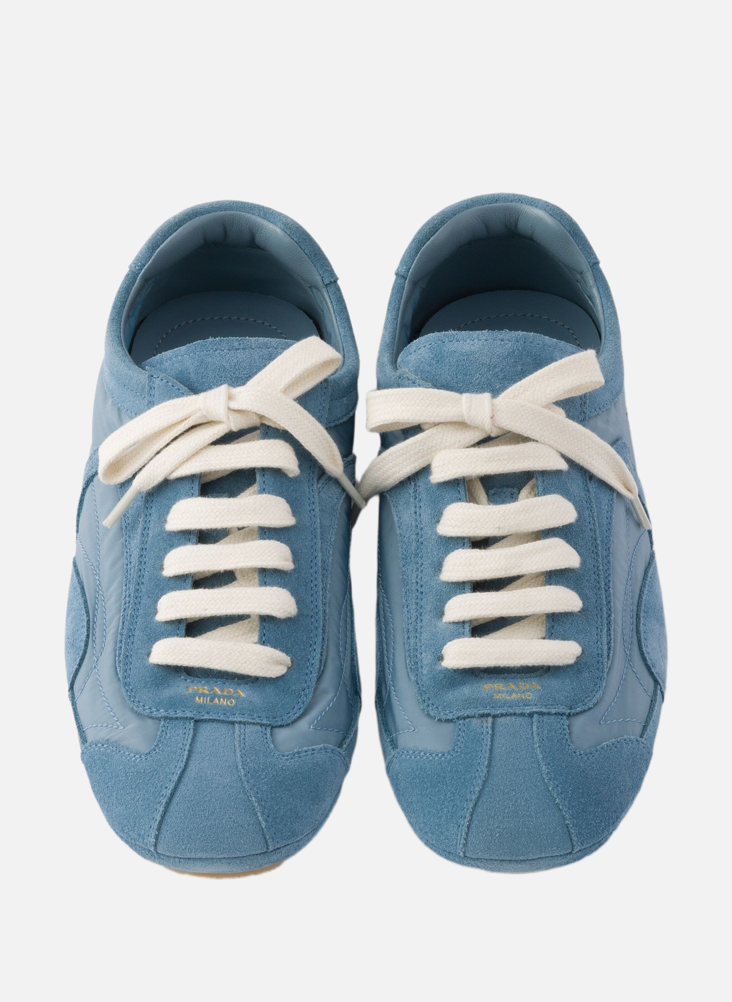 Baskets en daim et re-nylon montecarlo re-edition PRADA Bleu