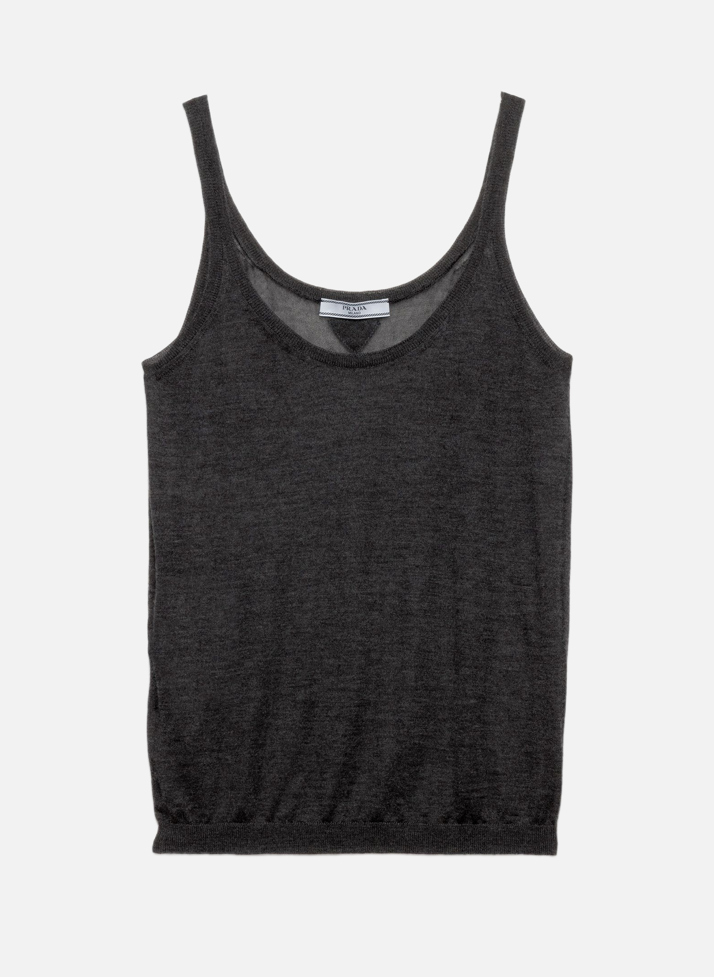 Débardeur en cachemire et soie PRADA Gris