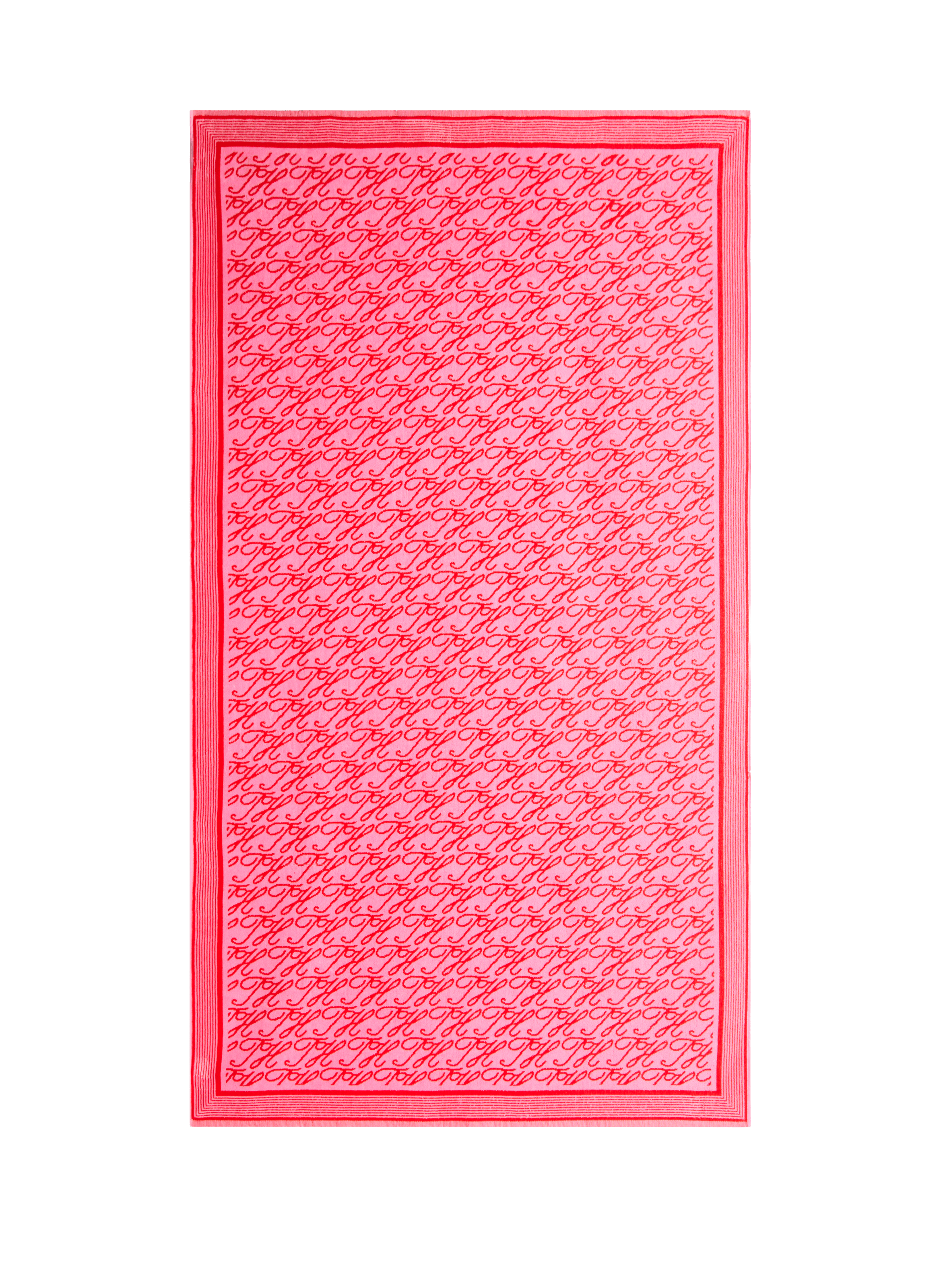 Beach towel with printed logo in cotton TOMMY HILFIGER Red