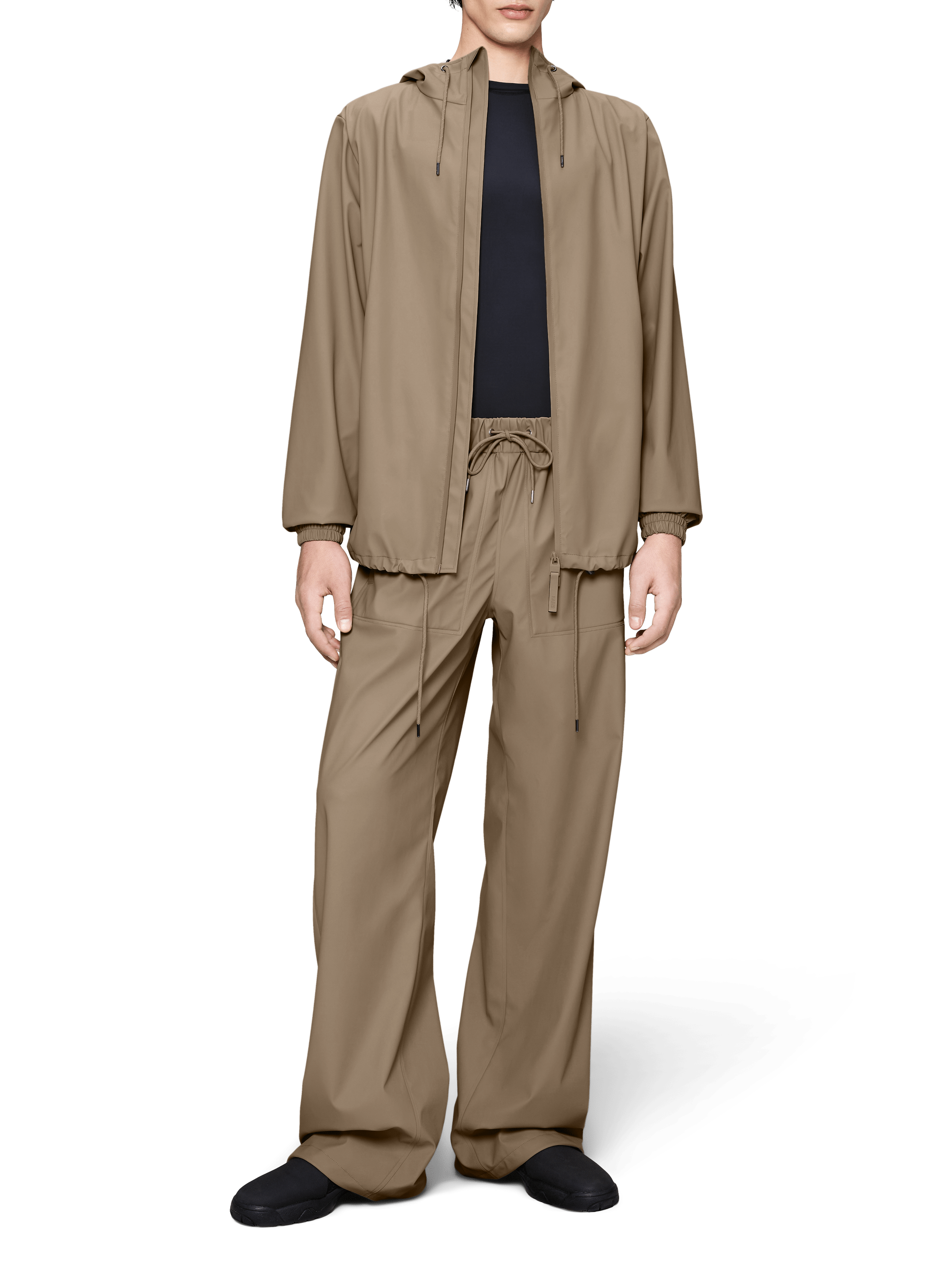 Veste imperméable à capuche RAINS Beige