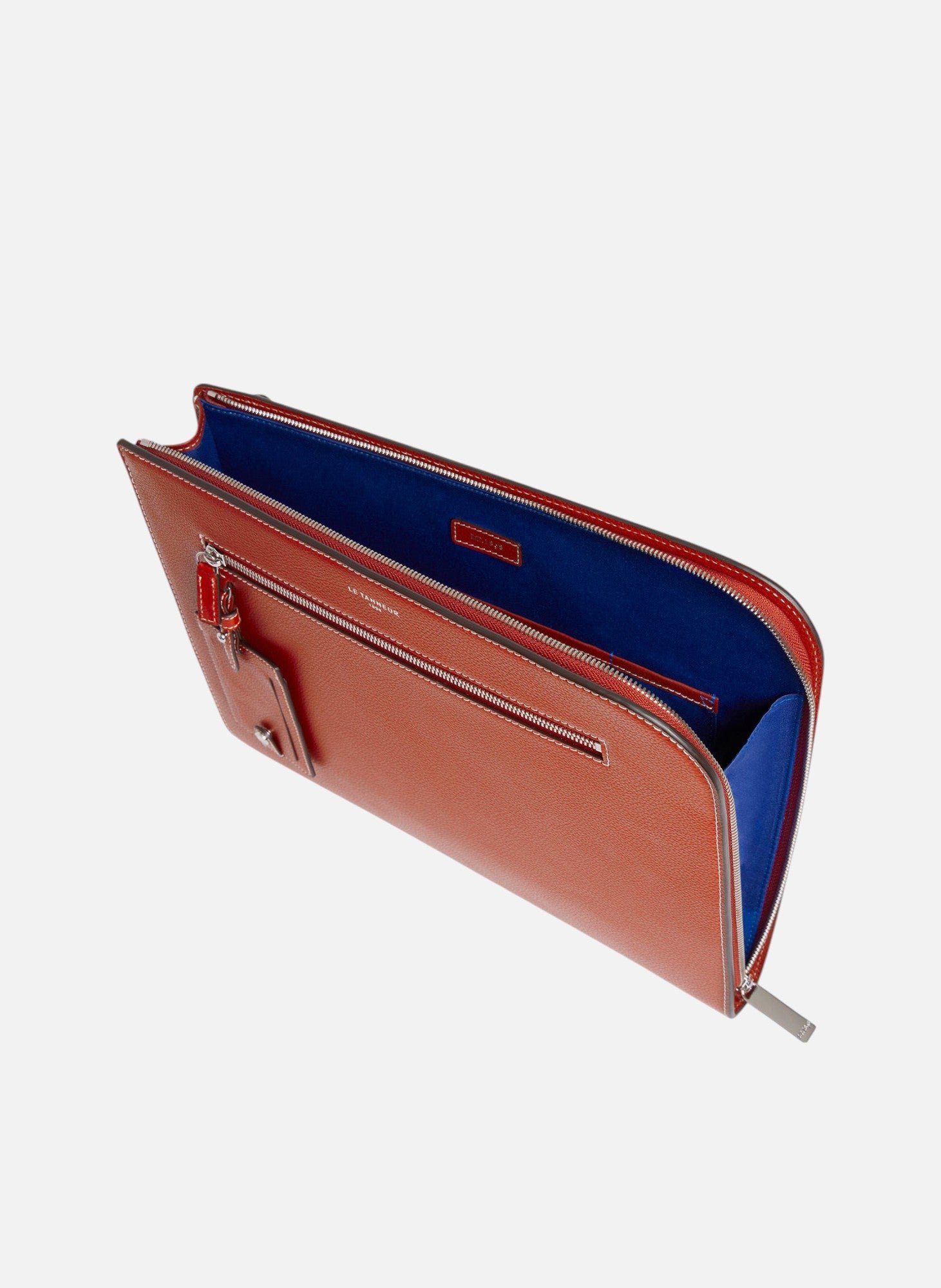 Pochette a4 emile en cuir grainé LE TANNEUR Marron