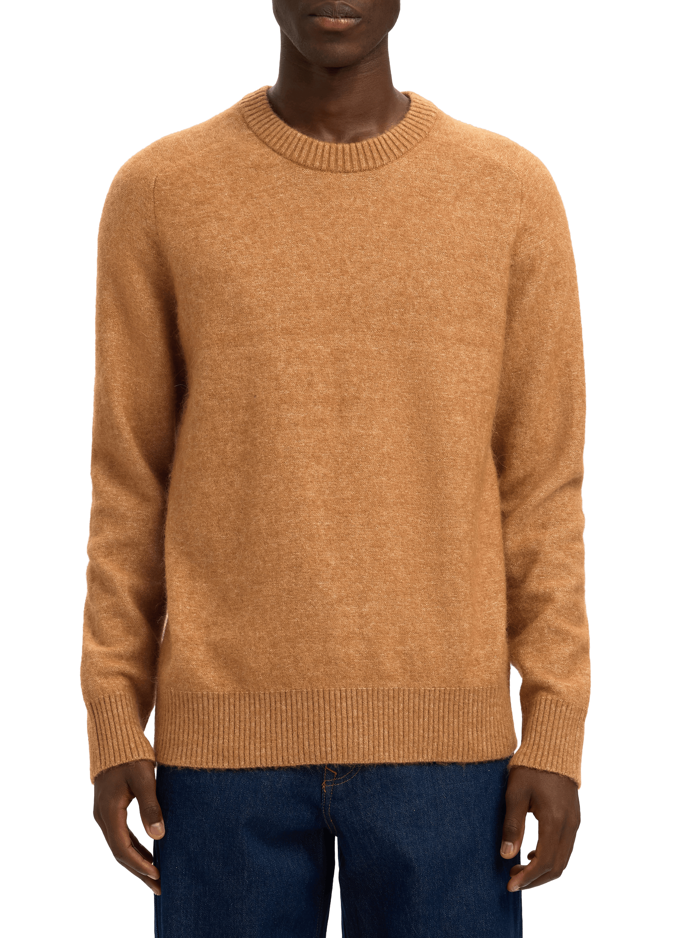 Cotton-blend jumper SELECTED Brown