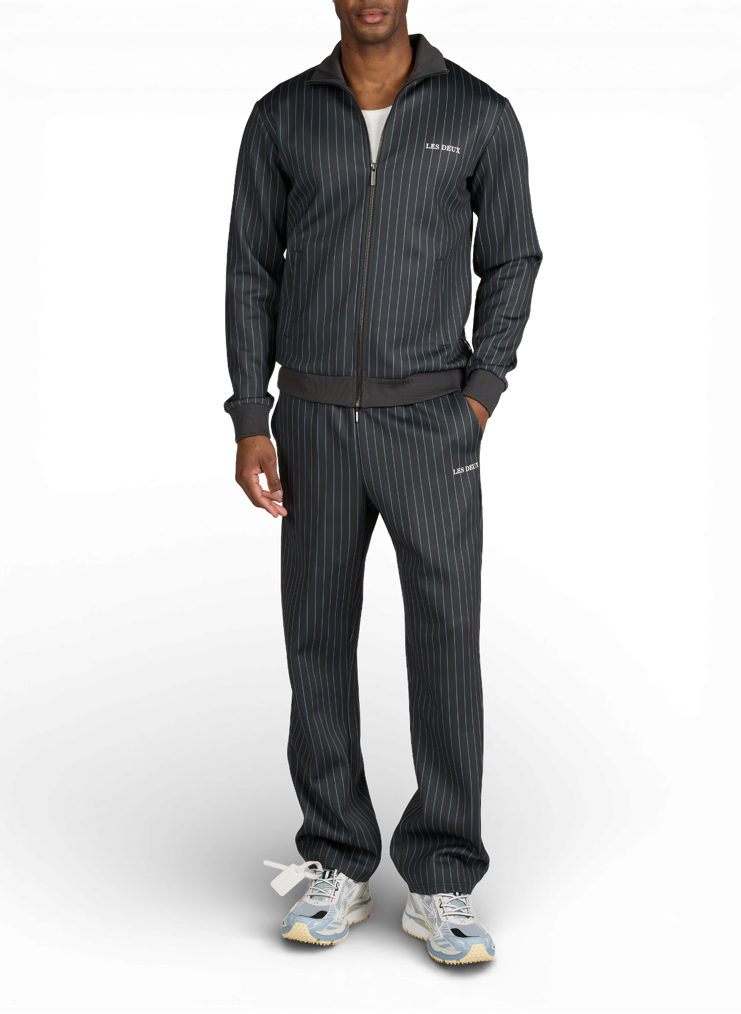 Straight Striped Ballier Trousers LES DEUX Grey