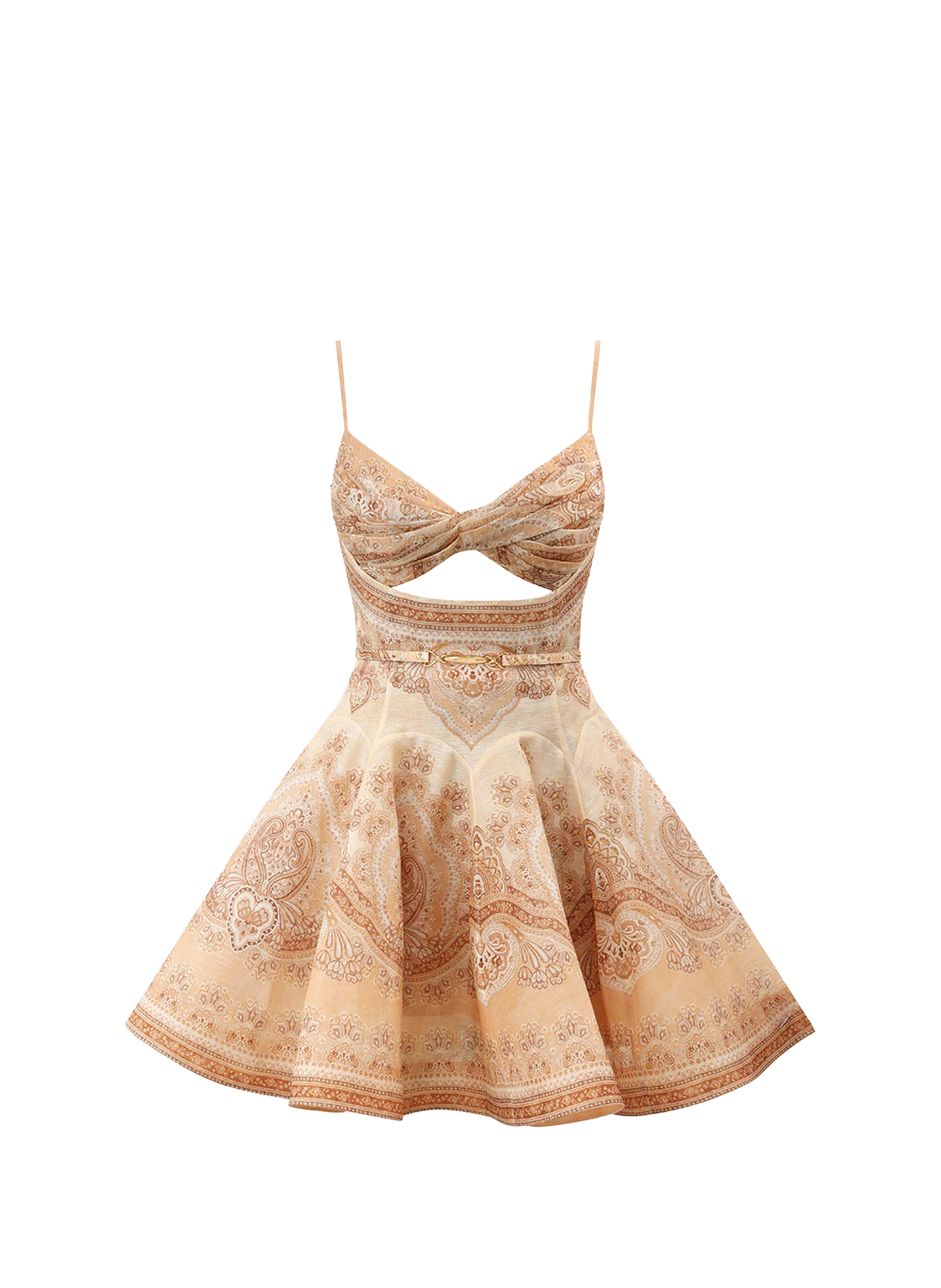 Mini twisted dress Luna in linen and silk ZIMMERMANN Pink