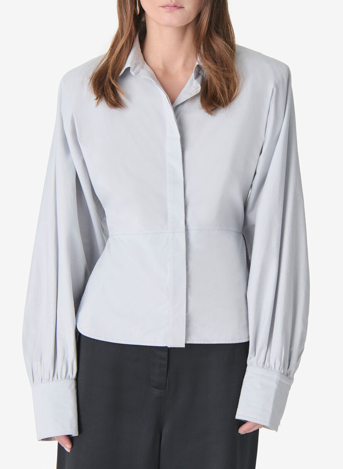 Chemise col classique en coton mélangé janine IRO Gris