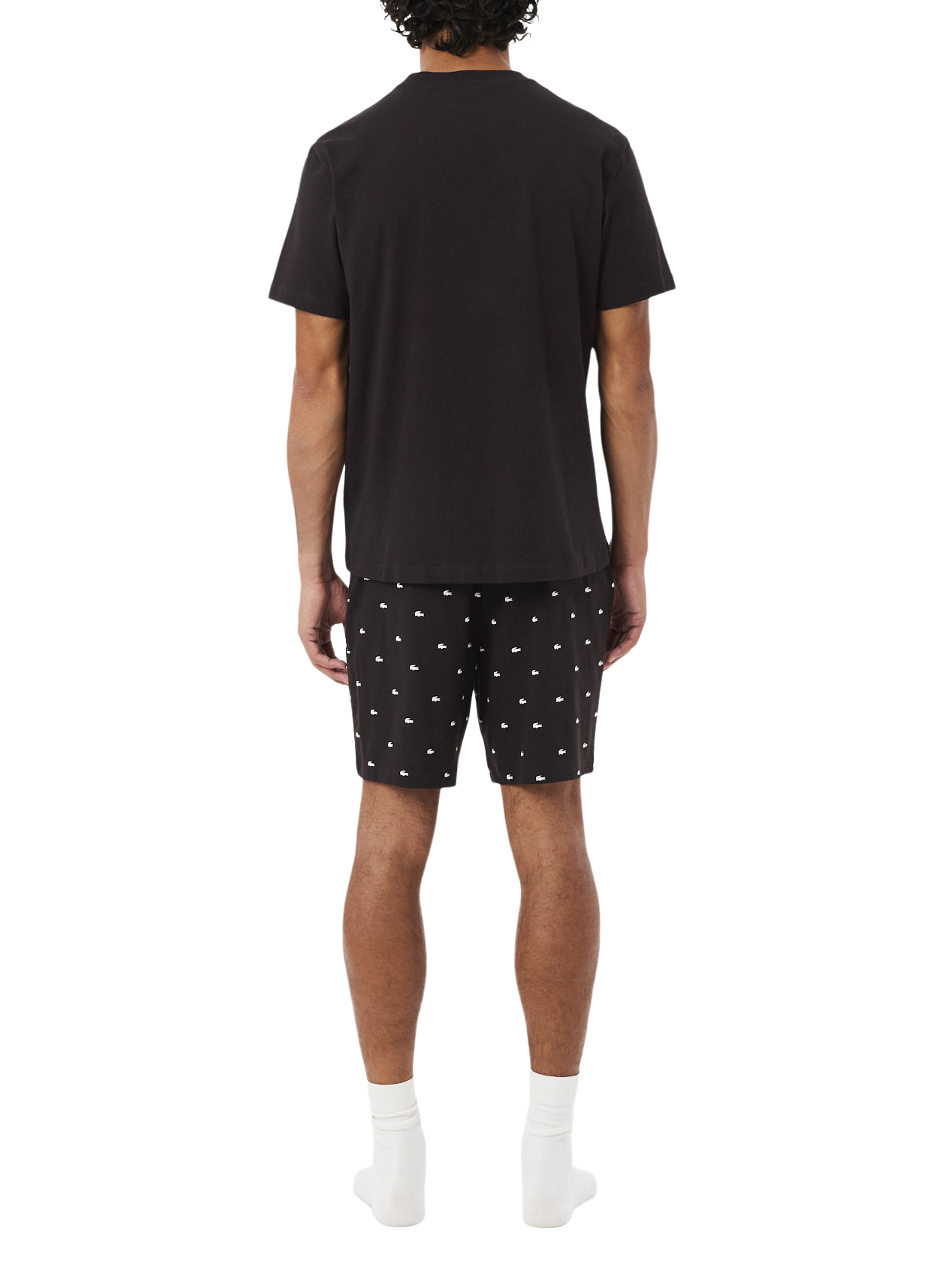 Set di pigiama in cotone stampato coccodrillo. LACOSTE Marrone