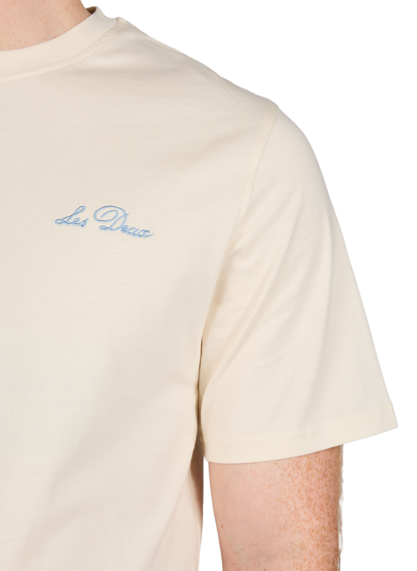 T-shirt brodé Wild Flower en coton LES DEUX Beige