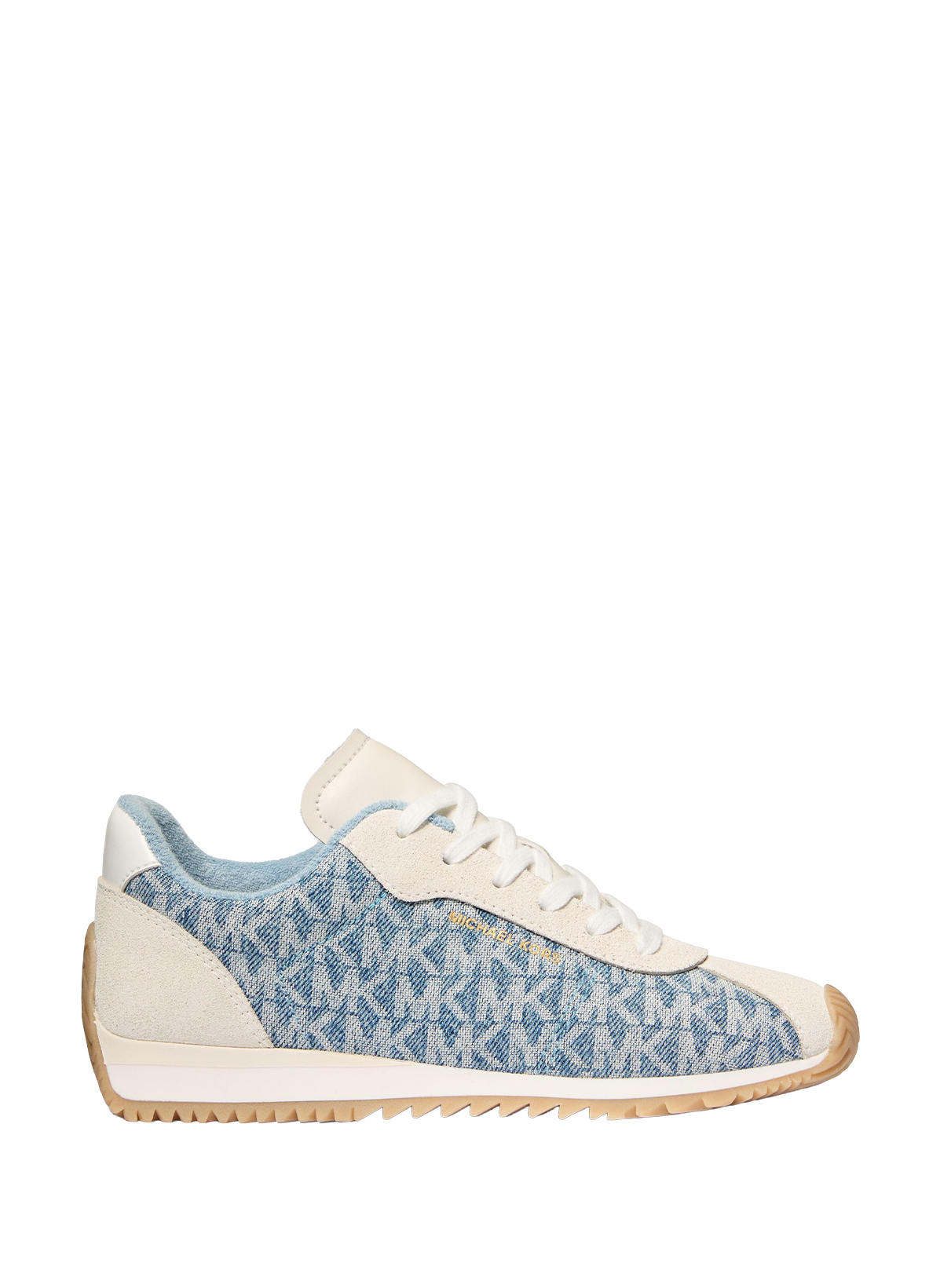 Basket Rhodes en denim à imprimé logotypé en cuir MICHAEL KORS Bleu