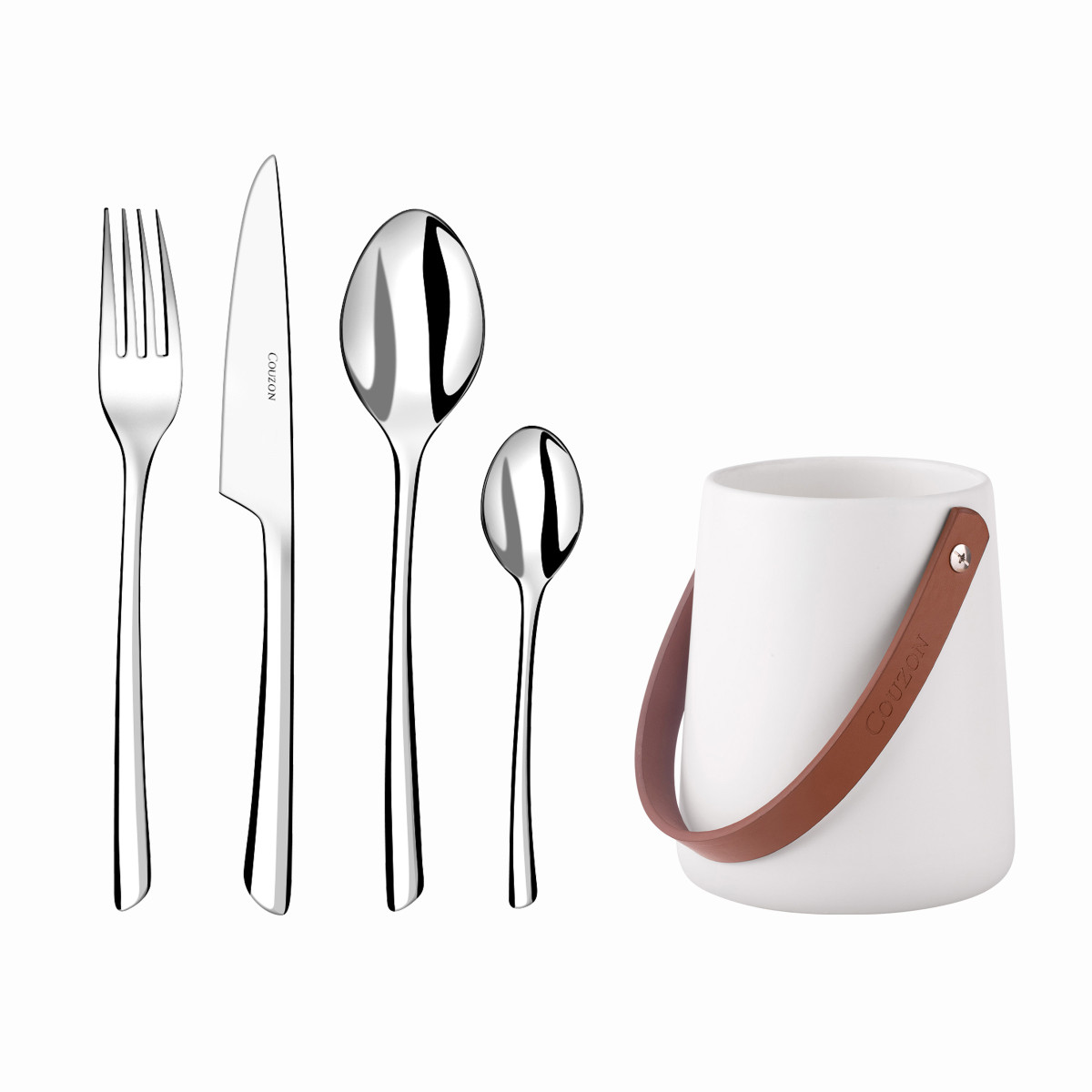 J'ai goûté - 24 couverts de table avec support de rangement nomade COUZON Argent
