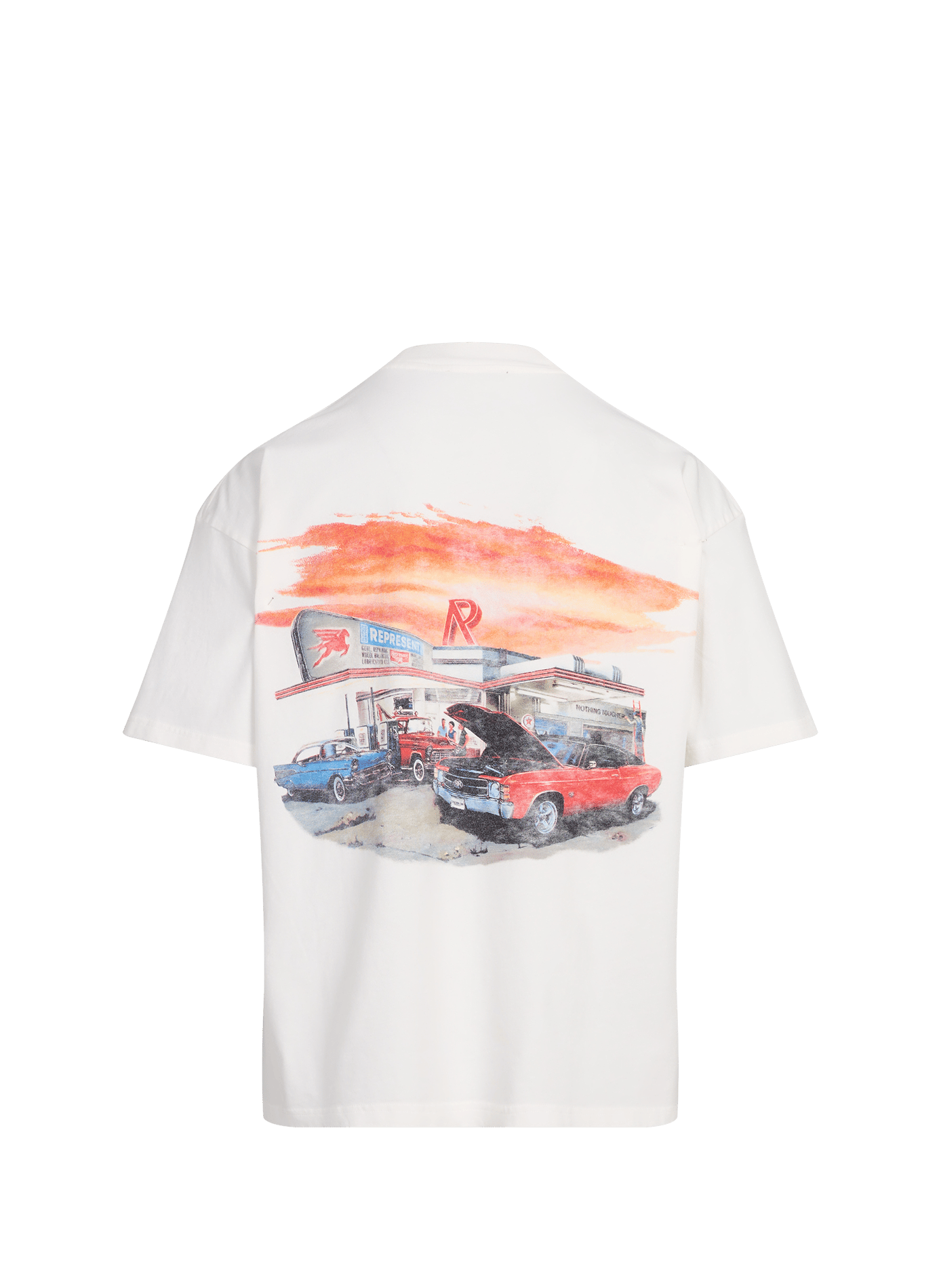 Bedrucktes Baumwoll-T-Shirt REPRESENT Weiss